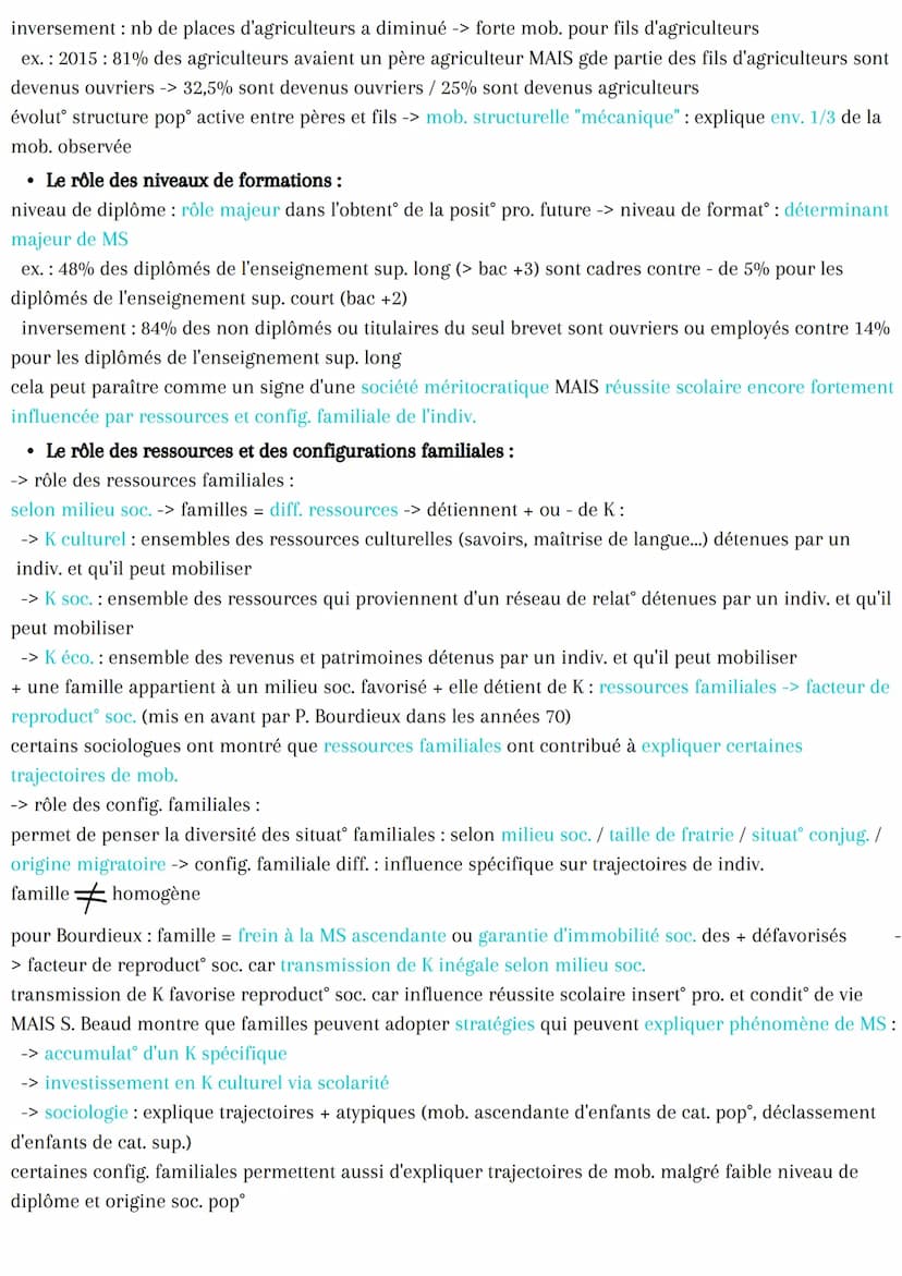 Quels sont les caractéristiques contemporaines
et les facteurs de la mobilité sociale ?
Intro : Les enjeux de la MS pour une société démocra