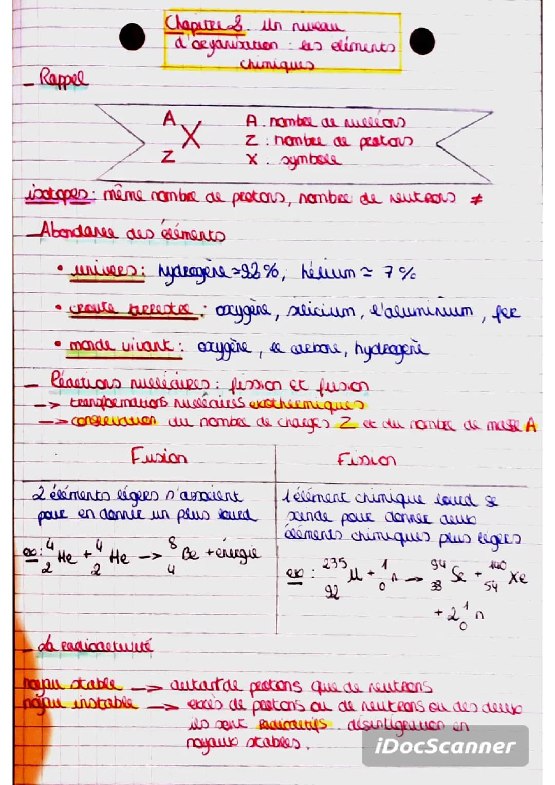 Cours sur les réactions nucléaires et la radioactivité - PDF