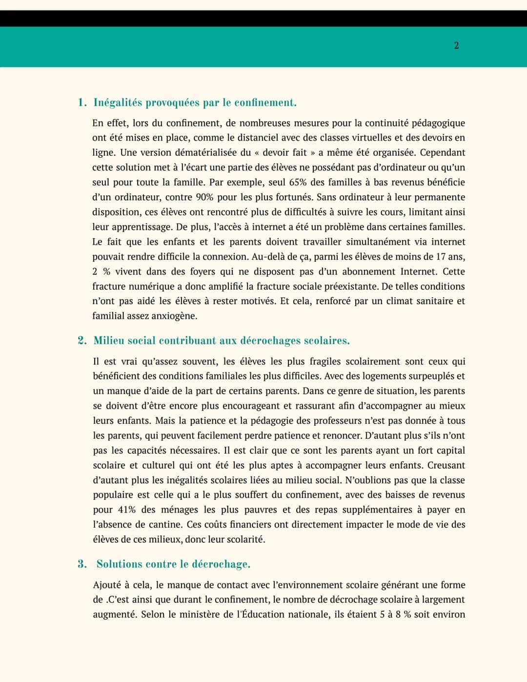 GRAND ORAL SES
Comment le confinement a-t-il pu renforcer les
inégalités scolaires ?
X
24999668
64.3693
80.8344
28.9399
971913-
82387 78.630