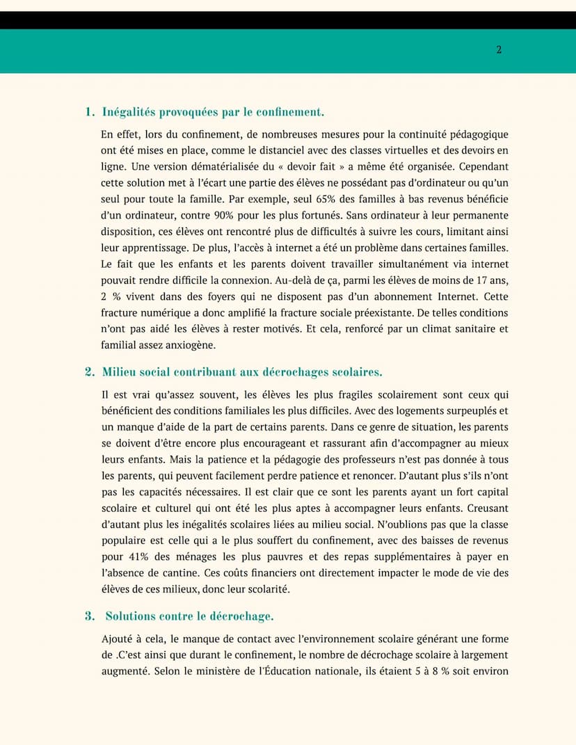 GRAND ORAL SES
Comment le confinement a-t-il pu renforcer les
inégalités scolaires ?
X
24999668
64.3693
80.8344
28.9399
971913-
82387 78.630