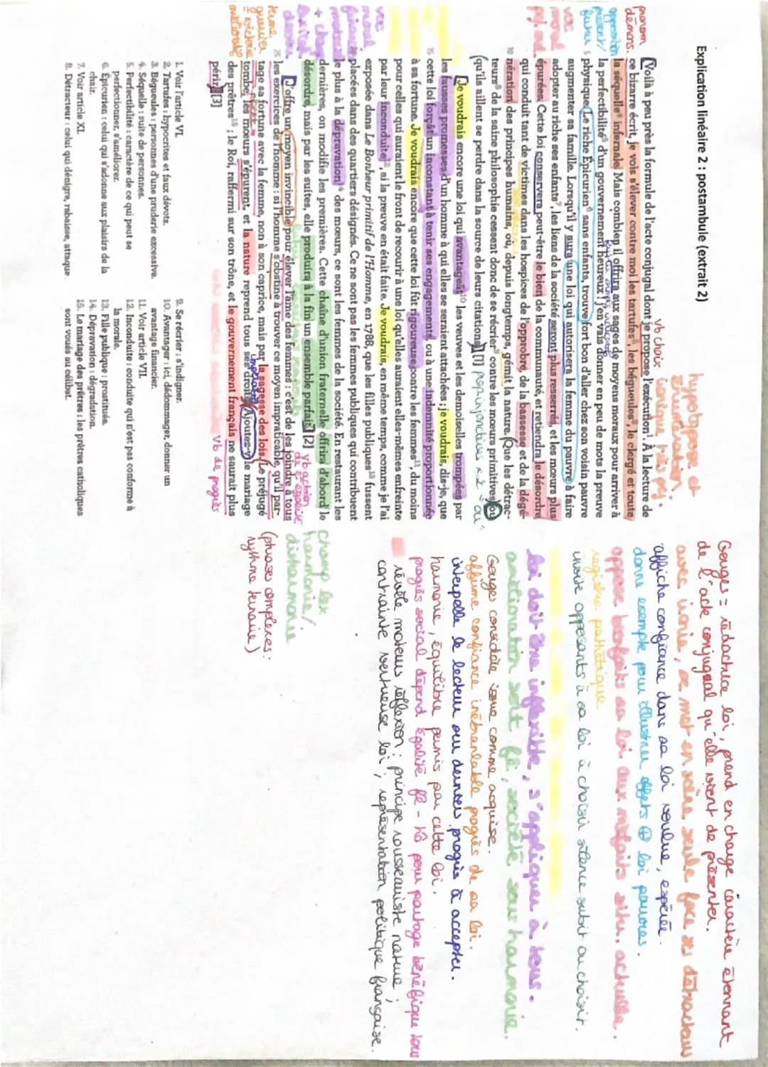 pronom
Explication linéaire 2: postambule (extrait 2)
hypotypose
vb choix anique, has
Voilà à peu près la formule de l'acte conjugal dont je