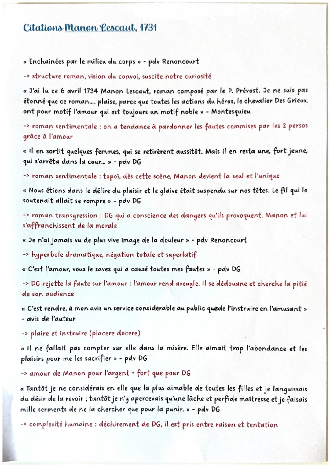 Citations Manon Lescaut, 1731
<< Enchainées par le milieu du corps » - pdv Renoncourt
-> structure roman, vision du convoi, suscite notre cu