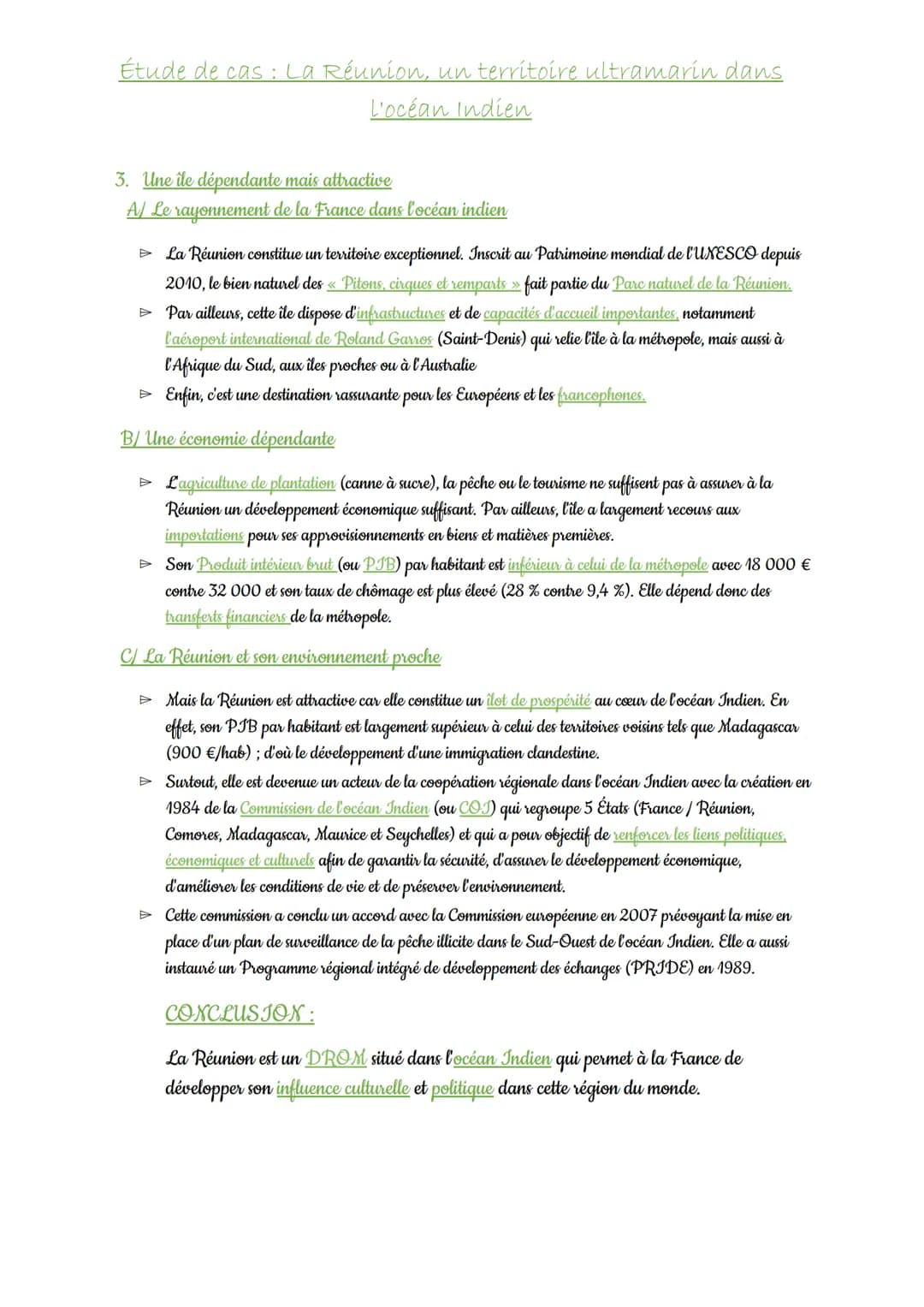 Étude de cas: La Réunion, un territoire ultramarin dans
L'océan Indien
Comment l'ile de la Réunion contribue-t-elle au rayonnement politique