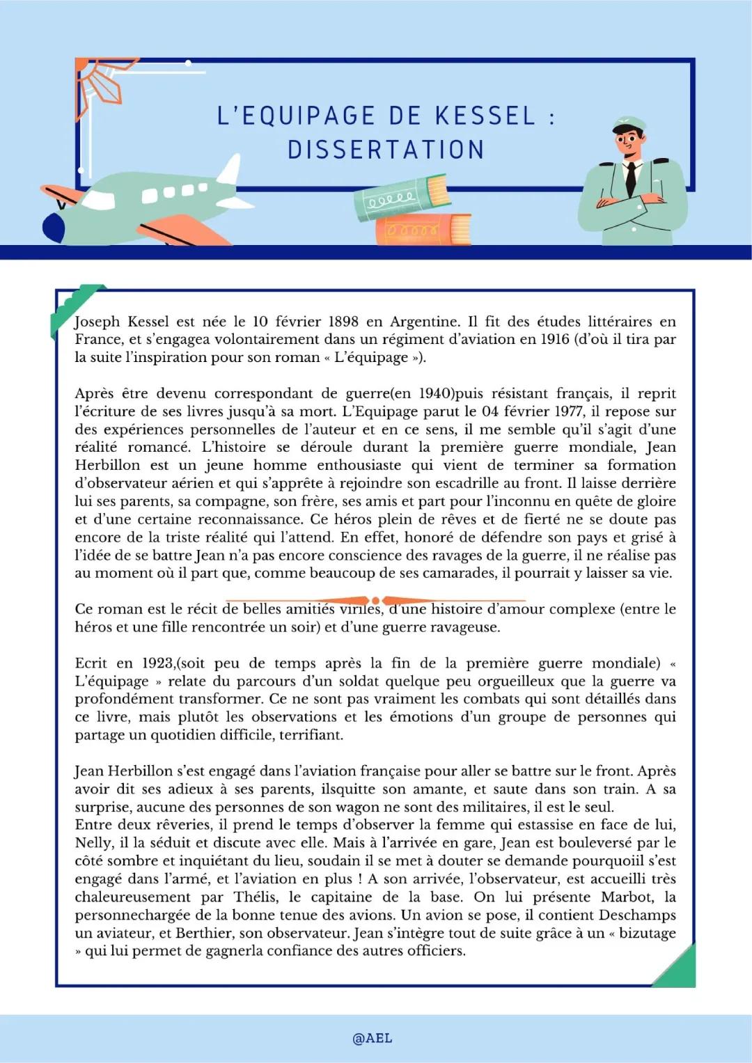 L'équipage Kessel résumé par chapitre et analyse des personnages