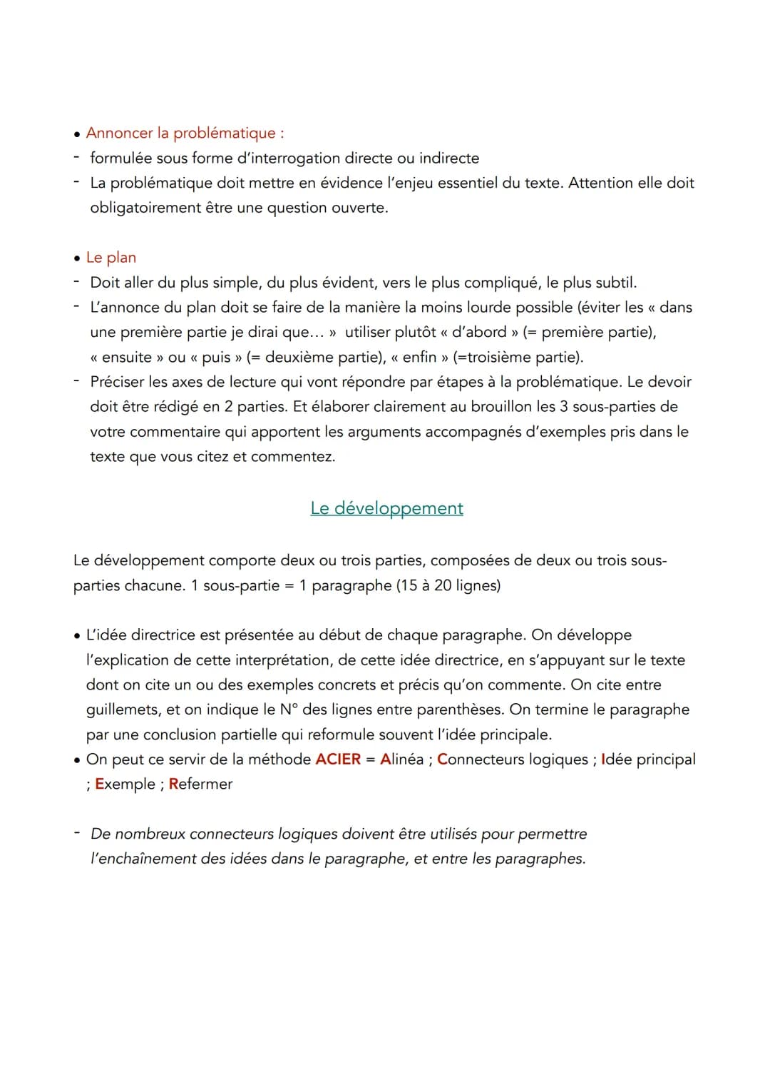 Intro :
Un commentaire composé est une analyse de texte, qui doit minimum faire la taille d'une
feuille double.
-
Le relevé
Le texte est tou