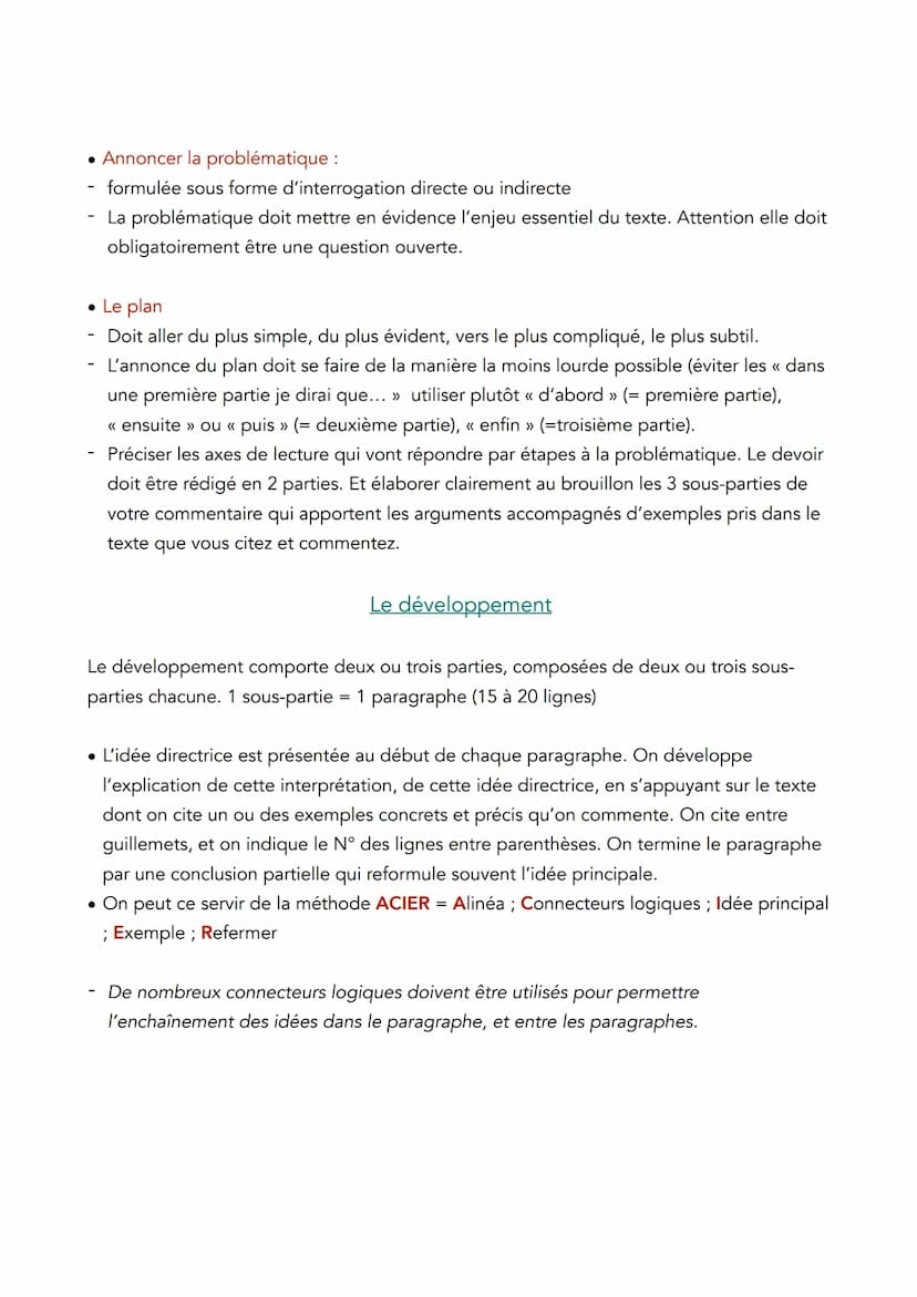 Intro :
Un commentaire composé est une analyse de texte, qui doit minimum faire la taille d'une
feuille double.
-
Le relevé
Le texte est tou