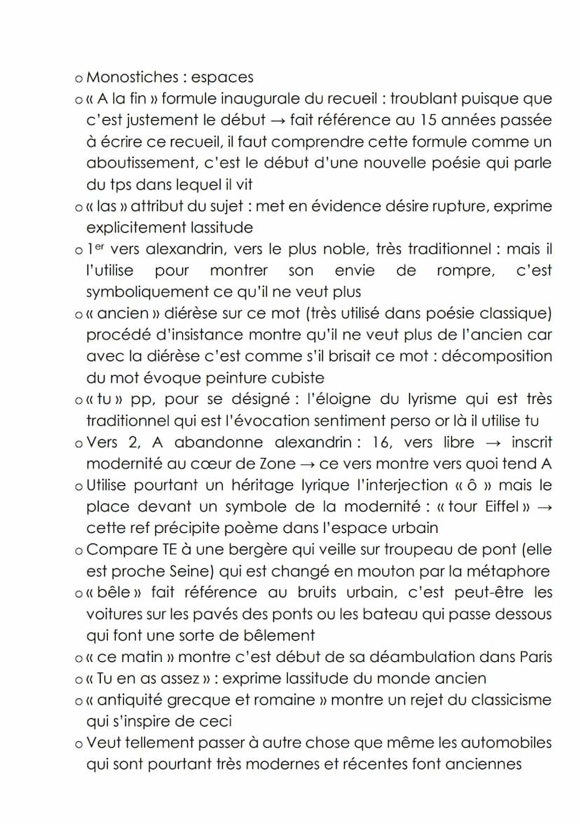 Lecture linéaire n°8: « Zone », Apollinaire, Alcools, 1913.
Poème liminaire du recueil publié en décembre 1912 dans la revue Les Soirées de 