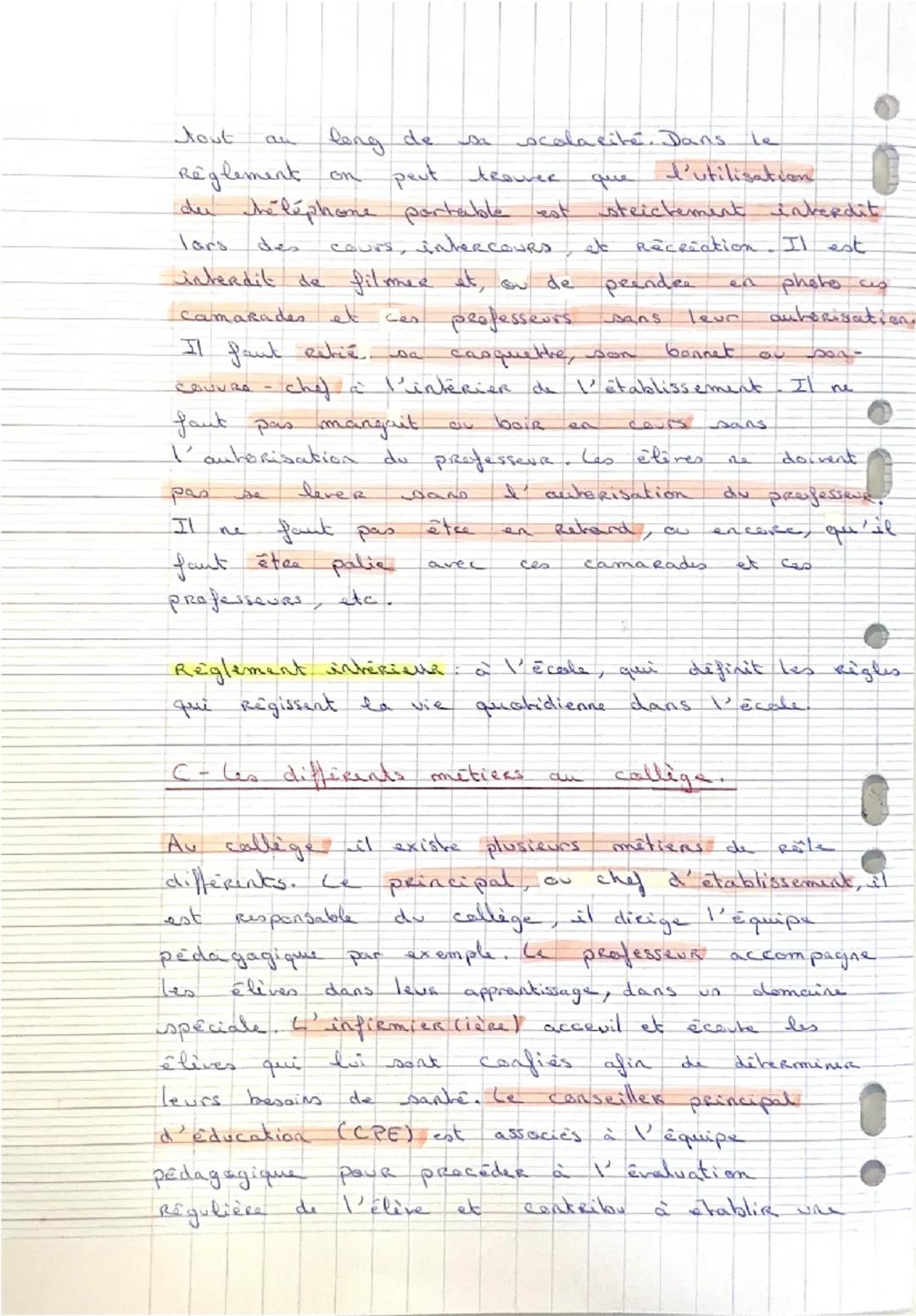 EMC

programme.
6
Enseignement moeale et civique:
fiche de civision.

Chapitre 1 Vivre au collige.

A-Etre collégien, et collégienne.

Le co