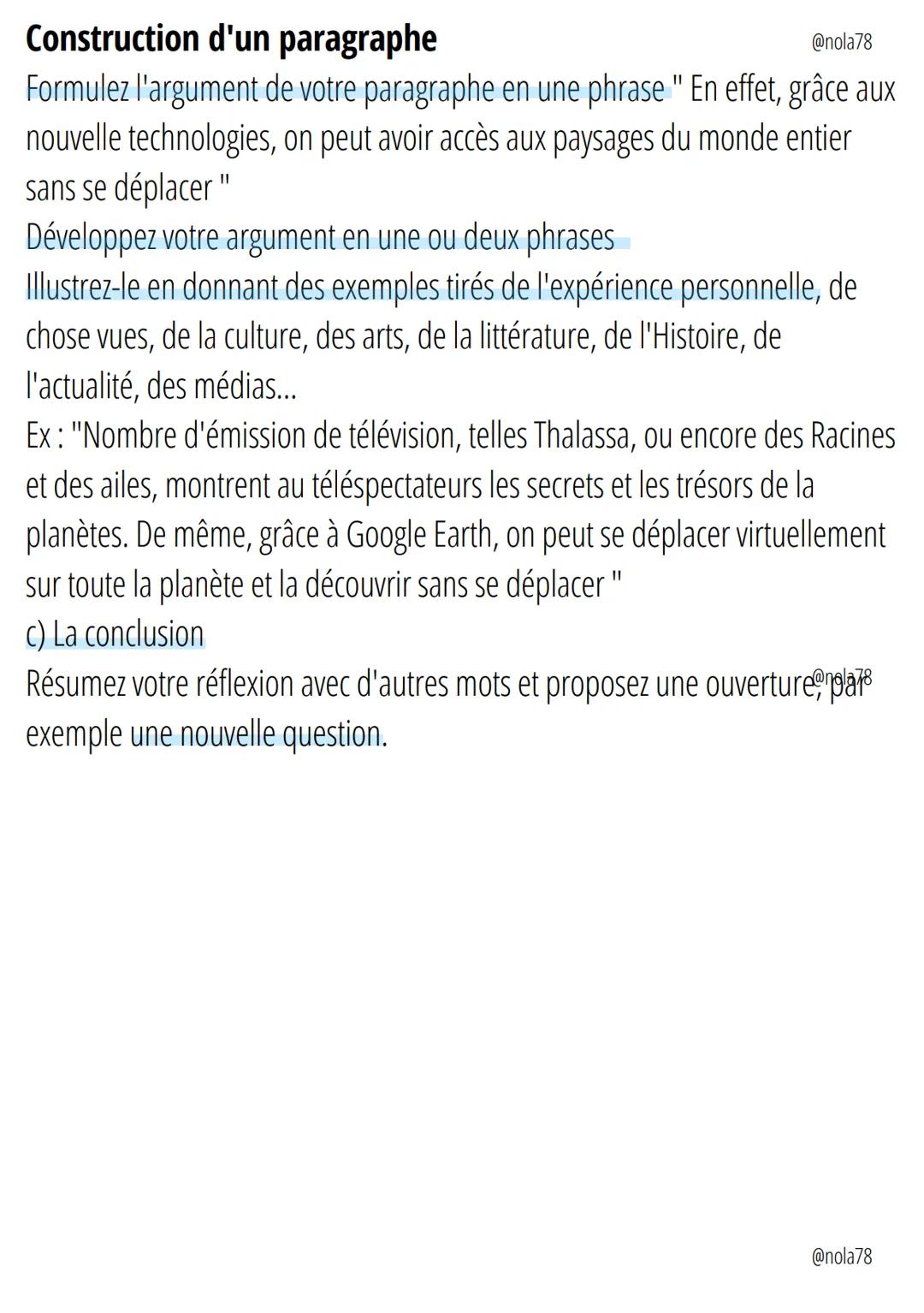 Le sujet de réflexion enla78
Le sujet de réflexion se présente, le plus souvent, sous la forme d'une
question. On attend de vous d'être capa