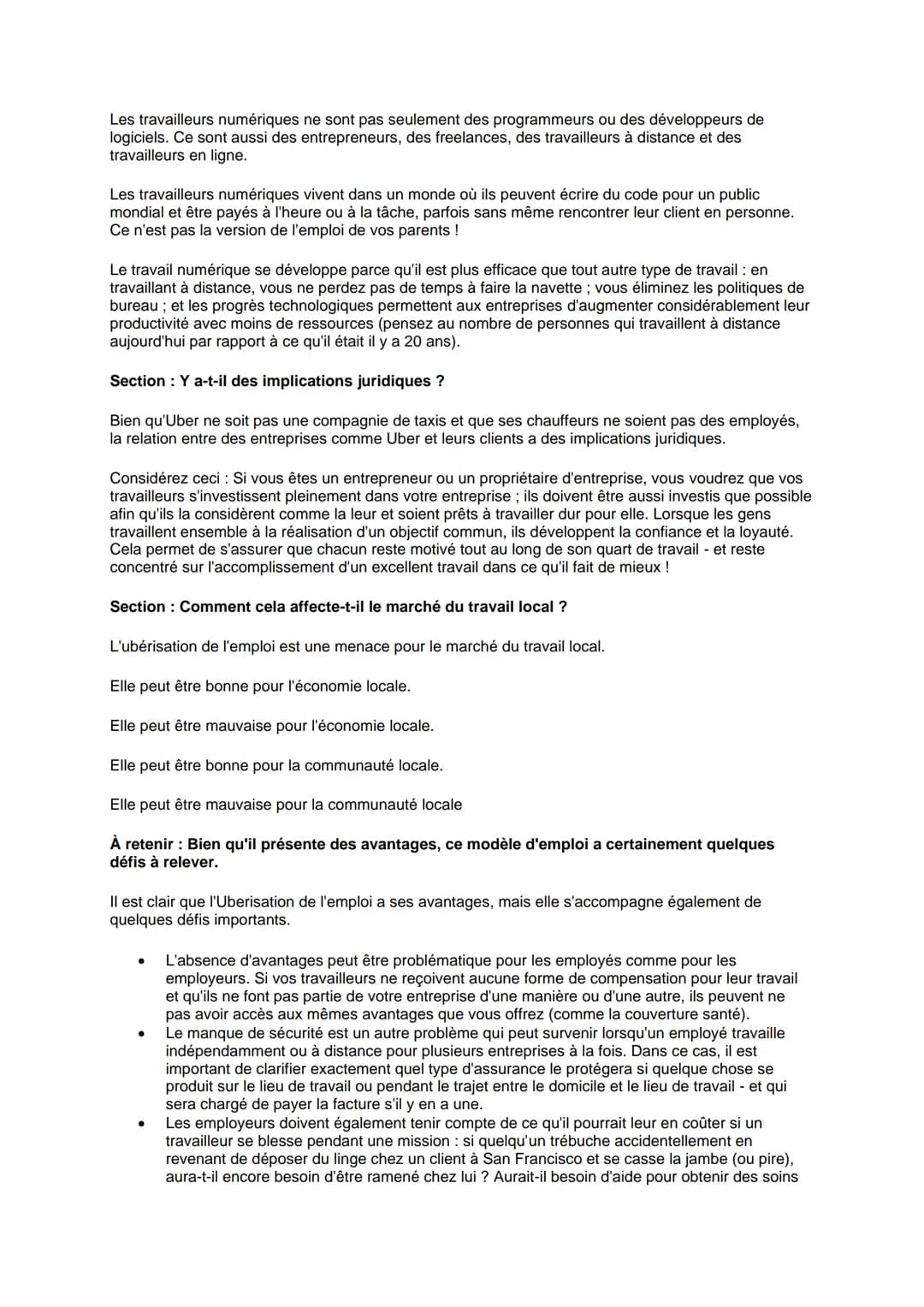 1. Sujet SES: L'uberisation de l'emploi est-elle une menace ou une opportunité ?
Menace ou une opportunité ?
Section : L'ubérisation de l'em