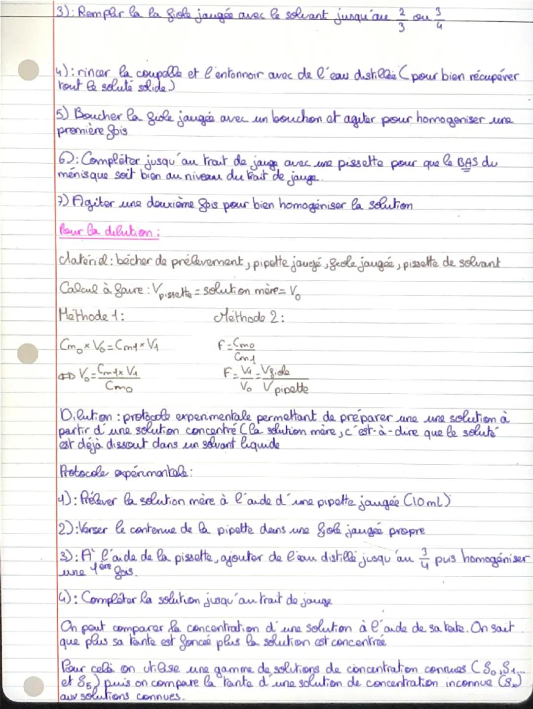 Fiche révision DS de Physique-chimi
Chapitre 7. Solution acqueuse
Solution: mélange homogène souvent liquide
Solvant: espèce liquide majorit