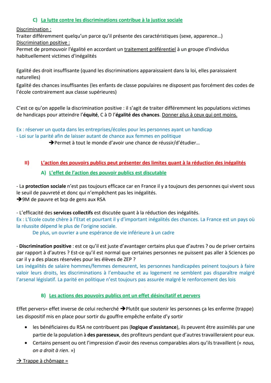 1) Comment ont évoluer les inégalités au XXème siècle
Pays développé : inégalité très forte au début 20ème
Diminution des inég de la 1GM au 