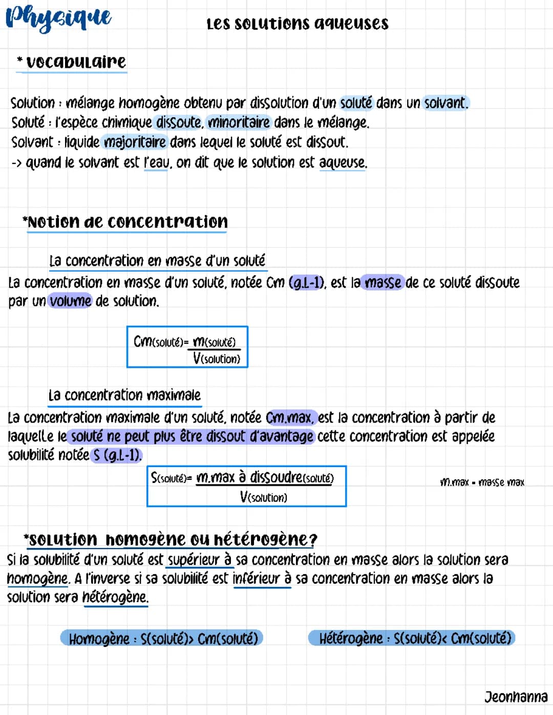 Les solution aqueuses