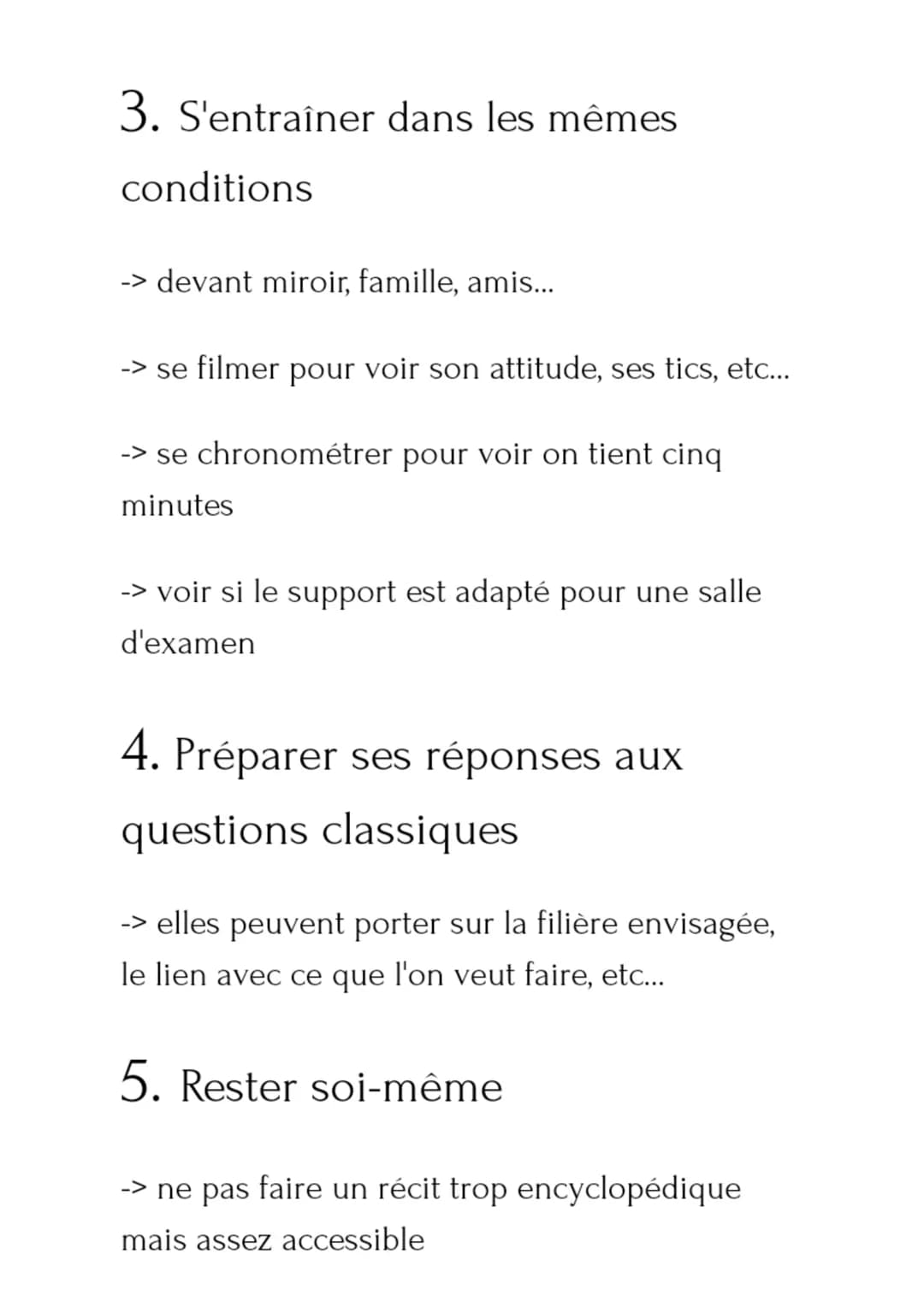 Conseils pour réussir son brevet
1. Organiser son oral
Par exemple:
1. présenter son projet et expliquer son choix
2. décrire ses recherches