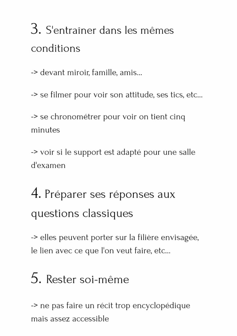Conseils pour réussir son brevet
1. Organiser son oral
Par exemple:
1. présenter son projet et expliquer son choix
2. décrire ses recherches