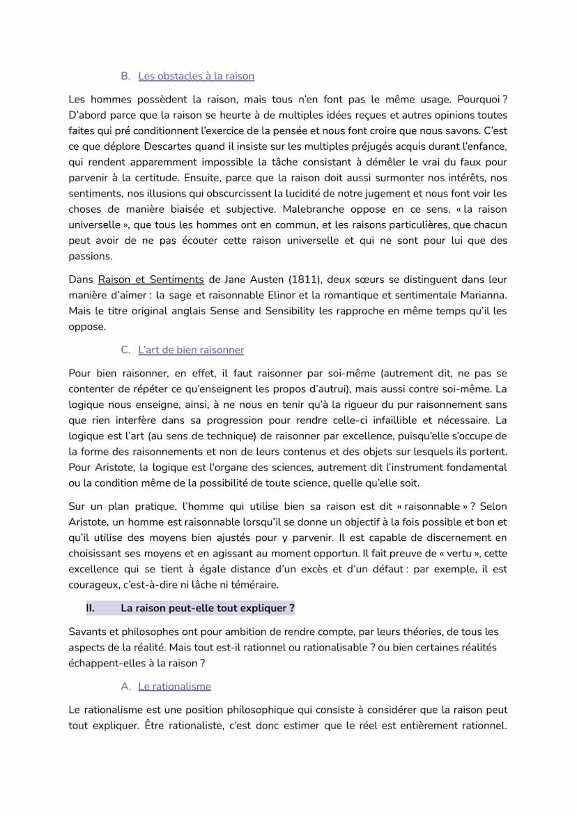 Introduction
La raison (différente des motifs d'une action) est la faculté de penser, de différencier le vrai
et le faux, ou le bien et le m
