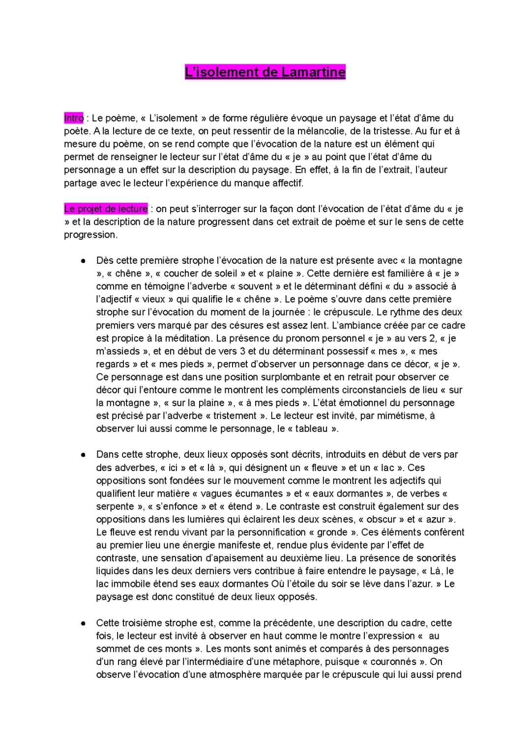 L'isolement