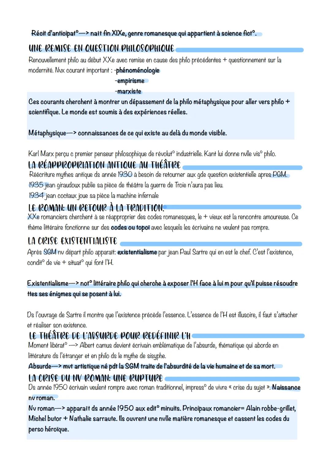 Histoire du roman et du théâtre d'avant-garde