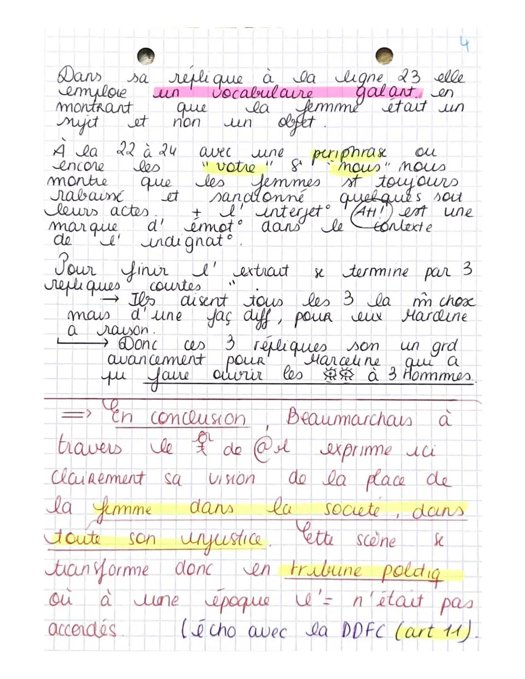 reponse
LECTURE LINEAIRE 14: la révolte de Marceline, Le Mariage de Figaro, III, 16 (extrait),
BEAUMARCHAIS, 1784
BARTHOLO.
A Des fautes si 