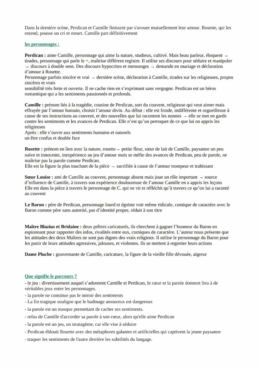 --- OCR Start ---
PARCOURS 3 - LES JEUX DU CŒUR ET DE LA PAROLE
ŒUVRE: On ne badine pas avec l'amour, Alfred de Musset, 1834
MOUVEMENT LITTÉ