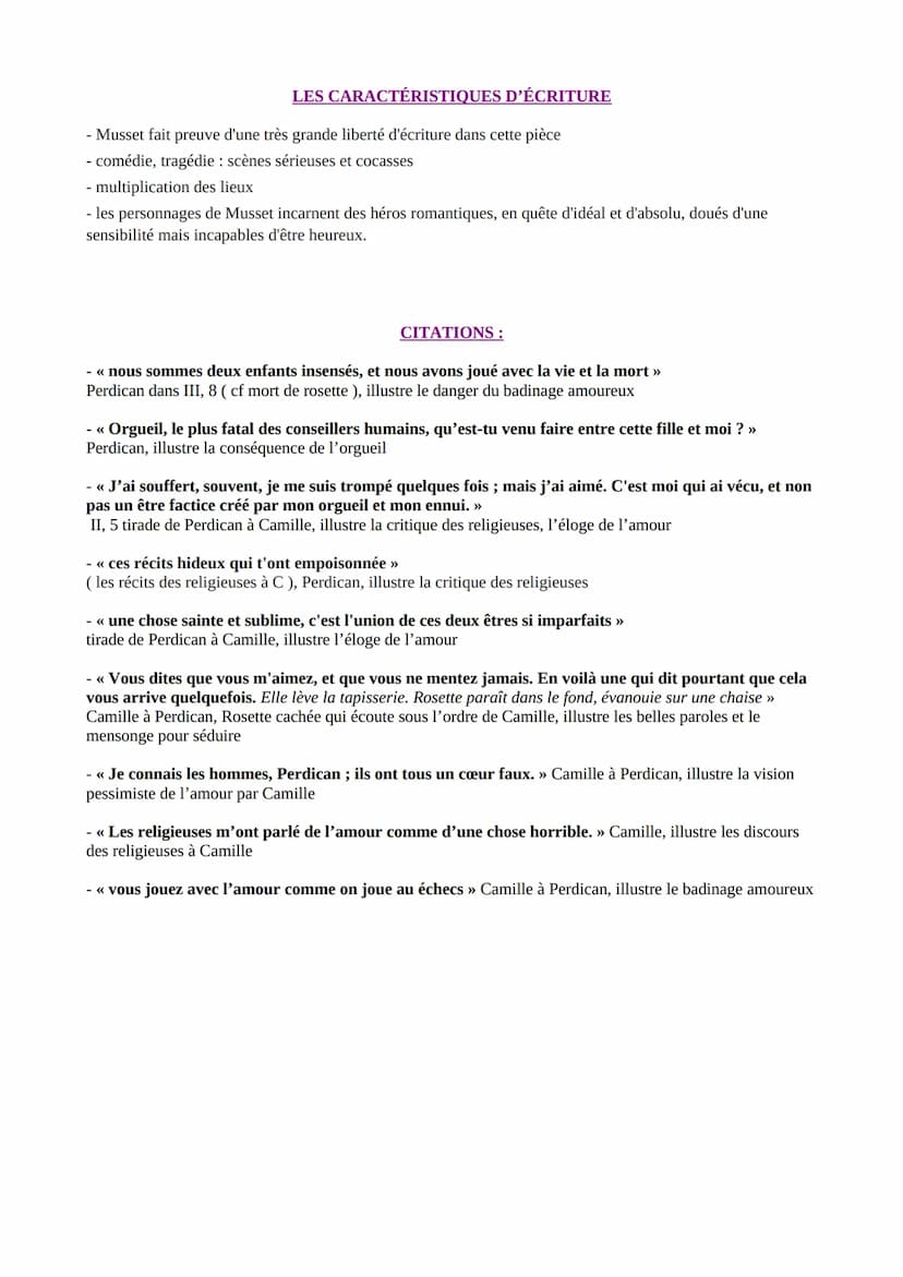 --- OCR Start ---
PARCOURS 3 - LES JEUX DU CŒUR ET DE LA PAROLE
ŒUVRE: On ne badine pas avec l'amour, Alfred de Musset, 1834
MOUVEMENT LITTÉ