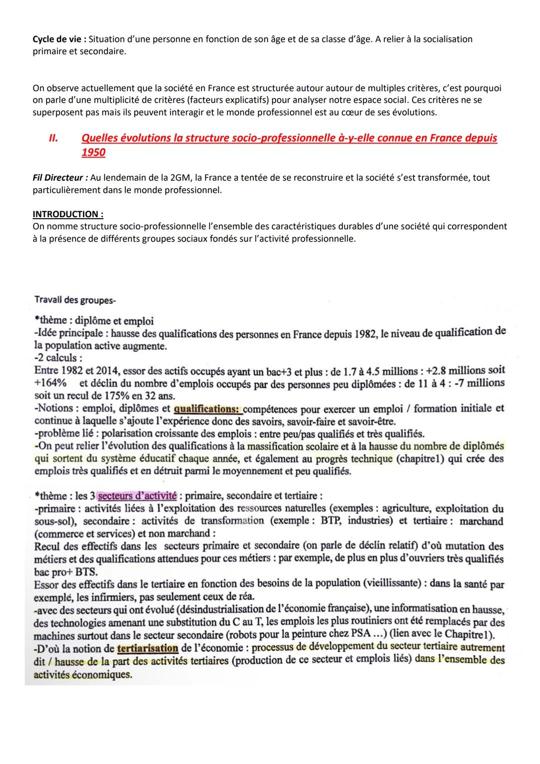 Sciences économiques et sociales
CHAPITRE 2
Comment est structurée la société française actuelle ?. objectifs page 14
INTRODUCTION : Les gro