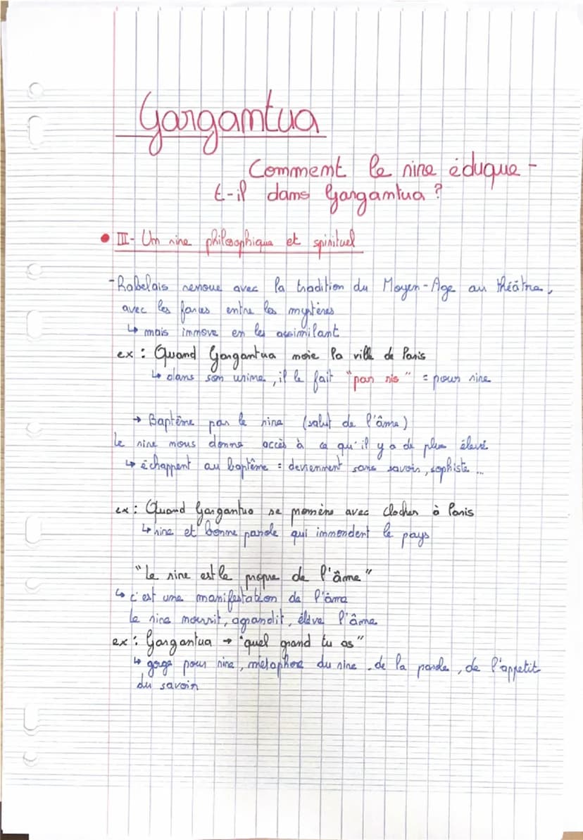 Gargantua
•Imtroduction:
Comment le rire éduque
t-il dans Gargantua ?
Présentation audacieuse de l'éducation humaniste dont l'absurd té
rend