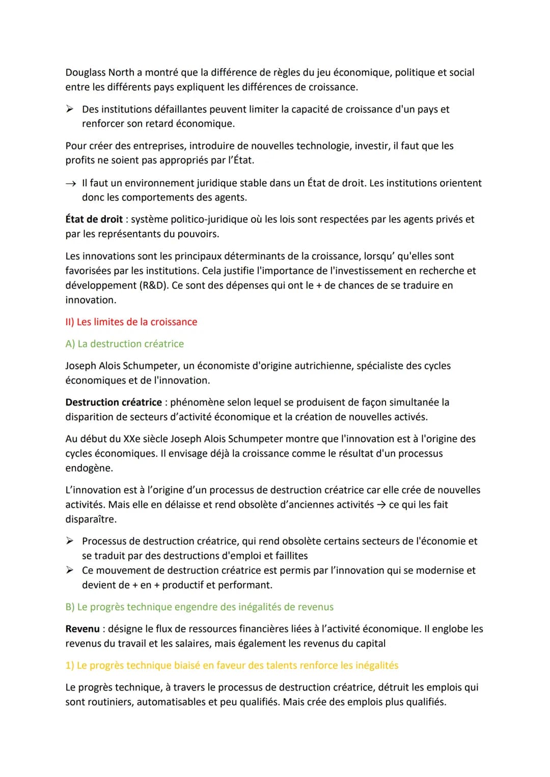 Eco Chapitre 1 : Quels sont les sources et les défis de
la croissance économique ?
DÉFINITIONS
La croissance: augmentation de la production 