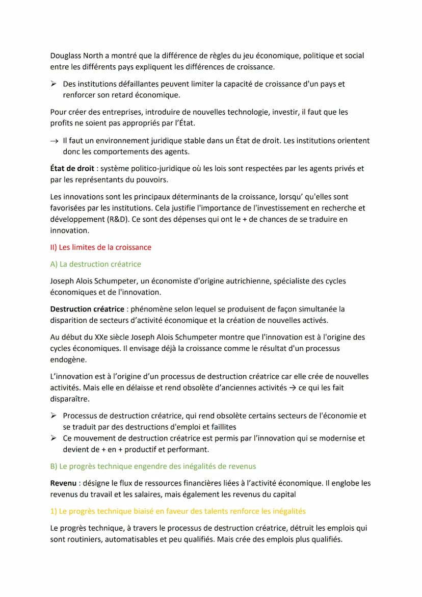 Eco Chapitre 1 : Quels sont les sources et les défis de
la croissance économique ?
DÉFINITIONS
La croissance: augmentation de la production 