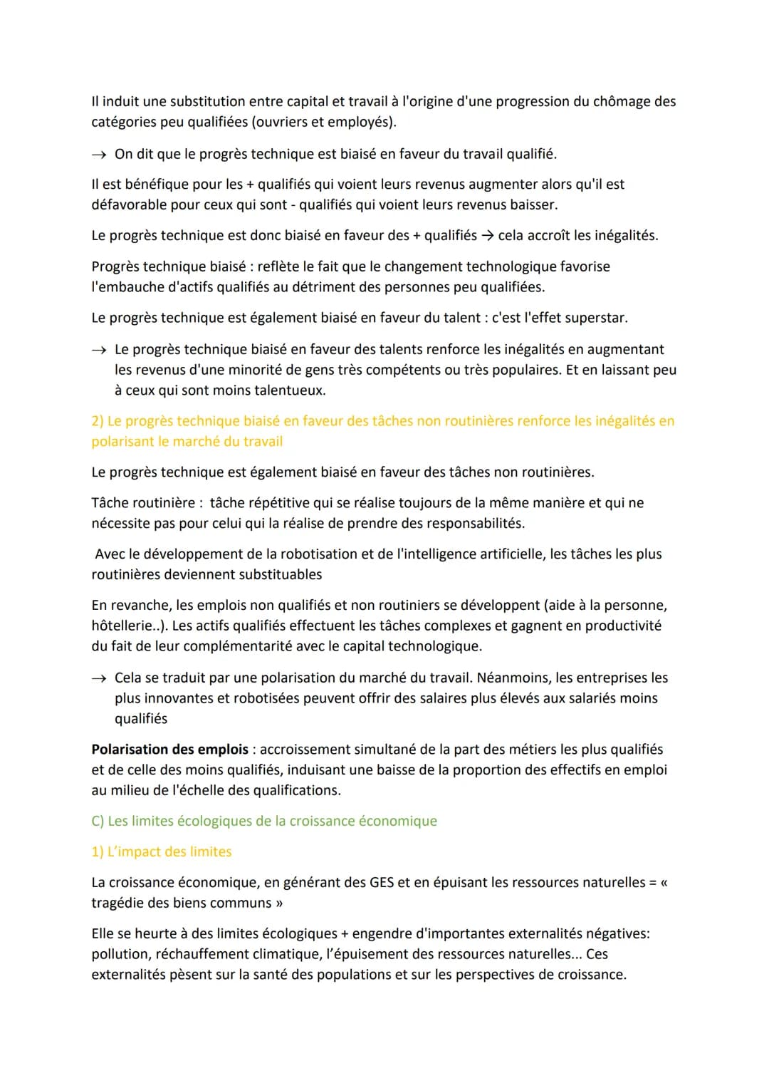 Eco Chapitre 1 : Quels sont les sources et les défis de
la croissance économique ?
DÉFINITIONS
La croissance: augmentation de la production 