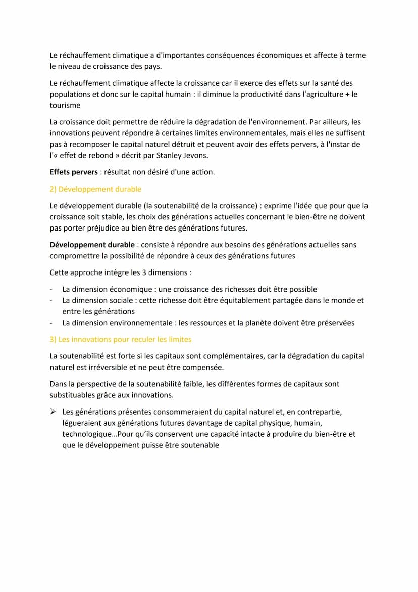 Eco Chapitre 1 : Quels sont les sources et les défis de
la croissance économique ?
DÉFINITIONS
La croissance: augmentation de la production 