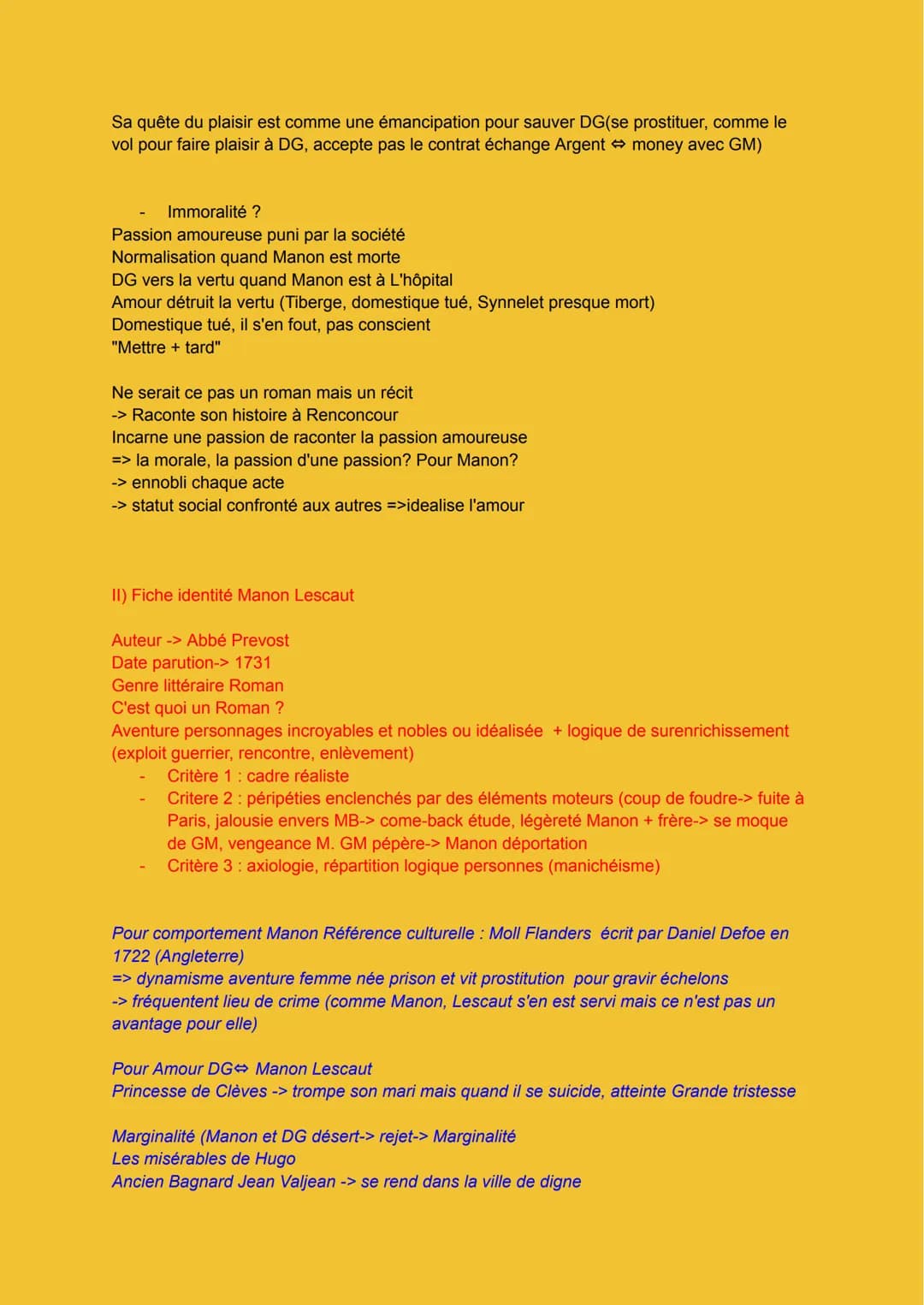 Dissertation Manon Lescaut
Personnage en marge et plaisir romanesque
Certes, Manon Lescaut présente une histoire avec des personnages en mar