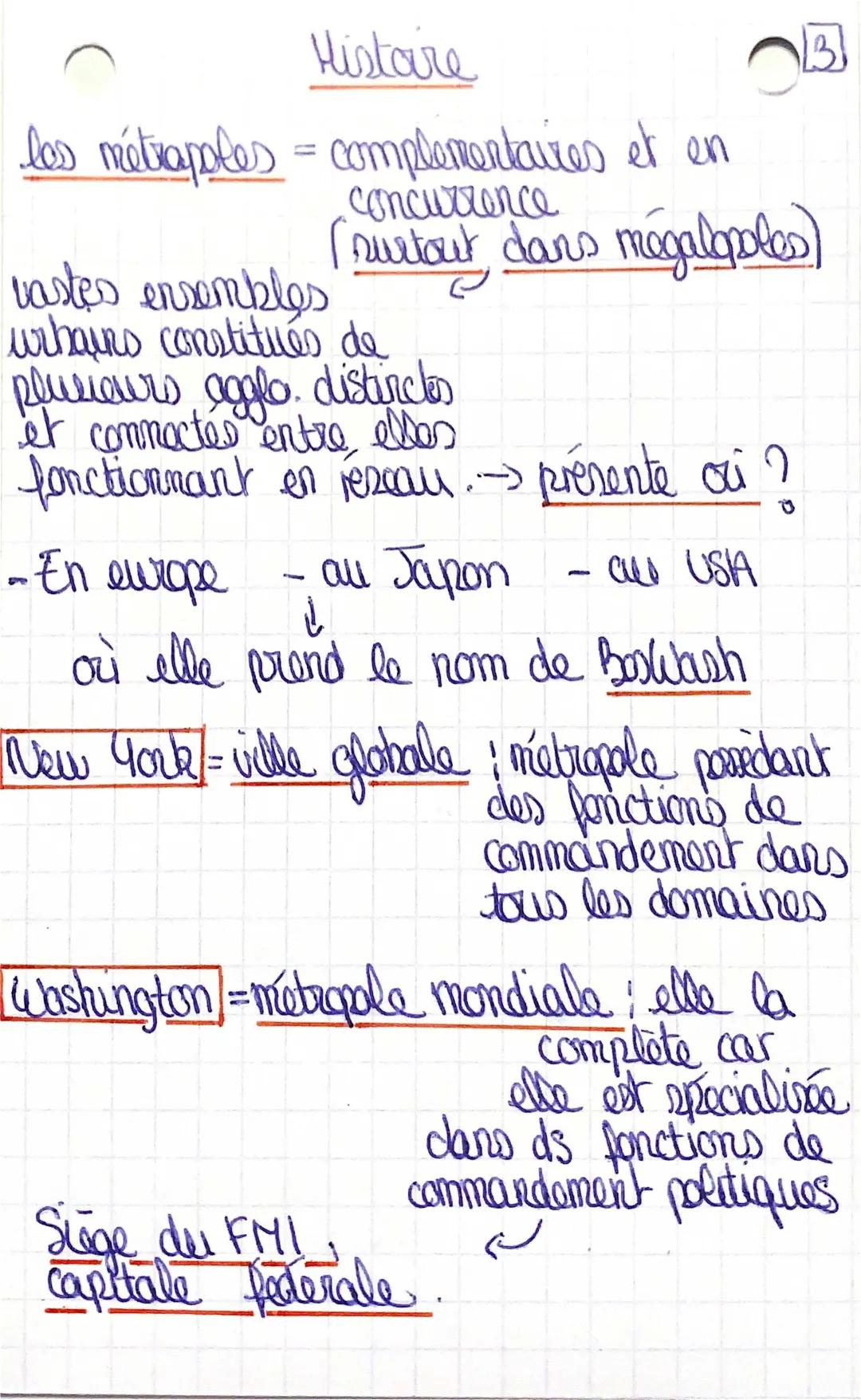 géographie -> l’urbanisation et la metropolisation 