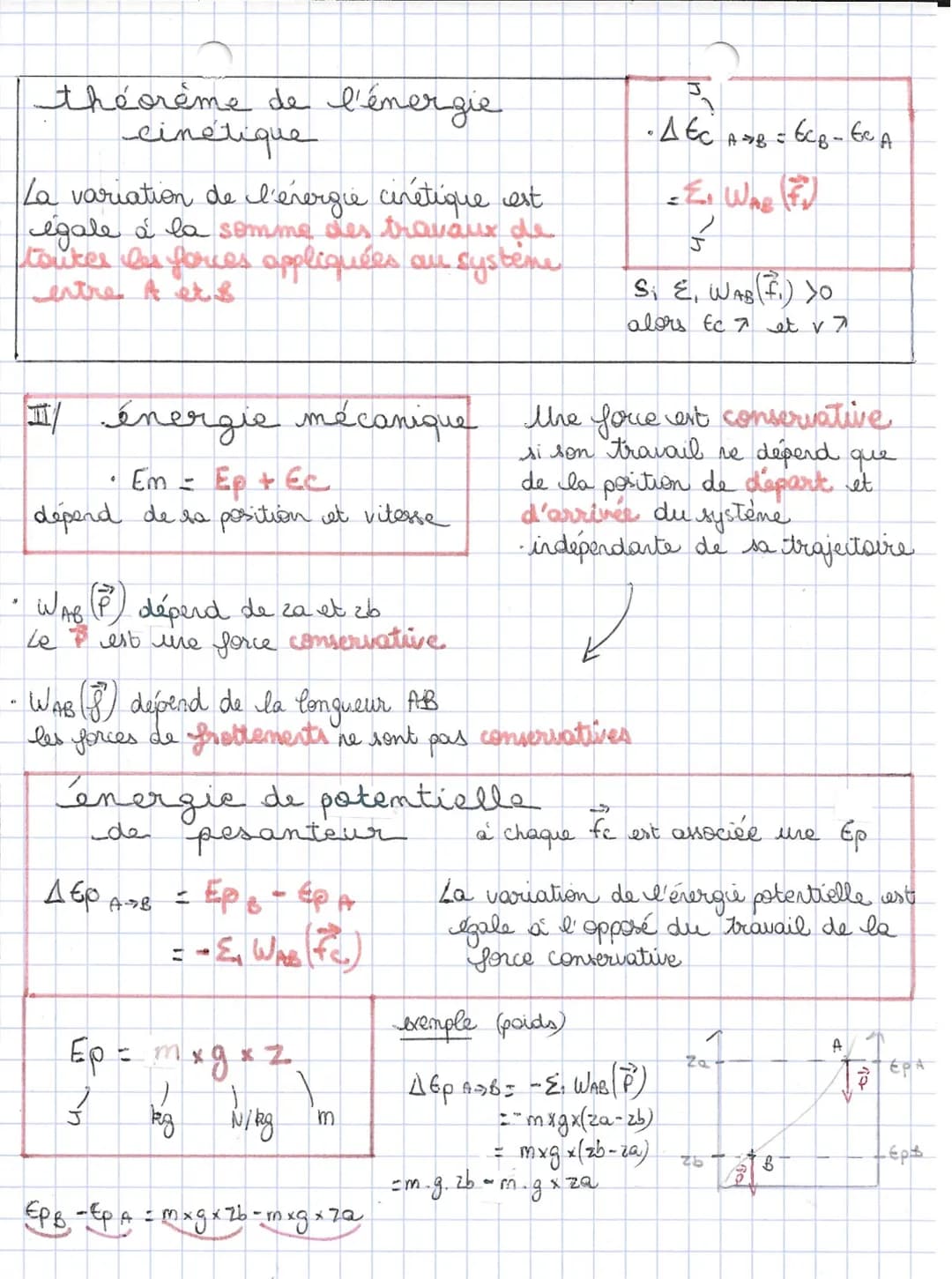 J
A
energie cinétique
· Ec = = mx v²
2
kg
* Une force est constante si
sa direction sens, valeur ne
changent pas
0×30°
Whe(7)>0
travail mote