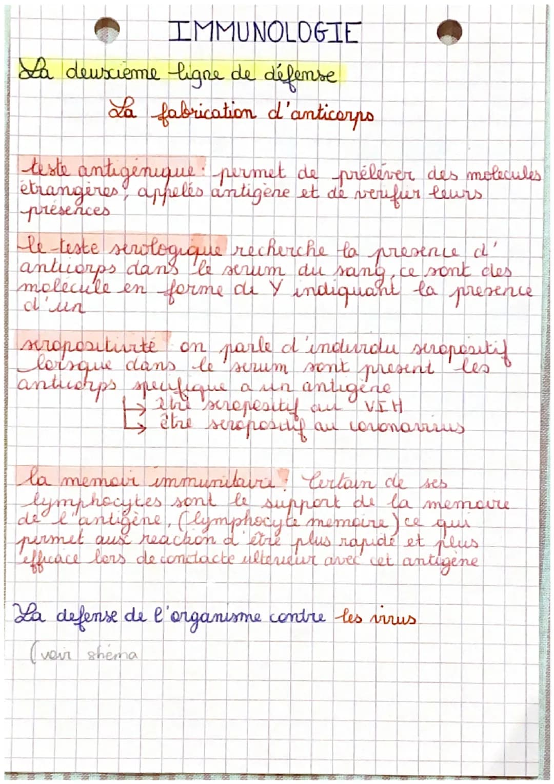 Contrôle SVT 3ème: Défense de l'organisme et Système Immunitaire - Cours Résumé