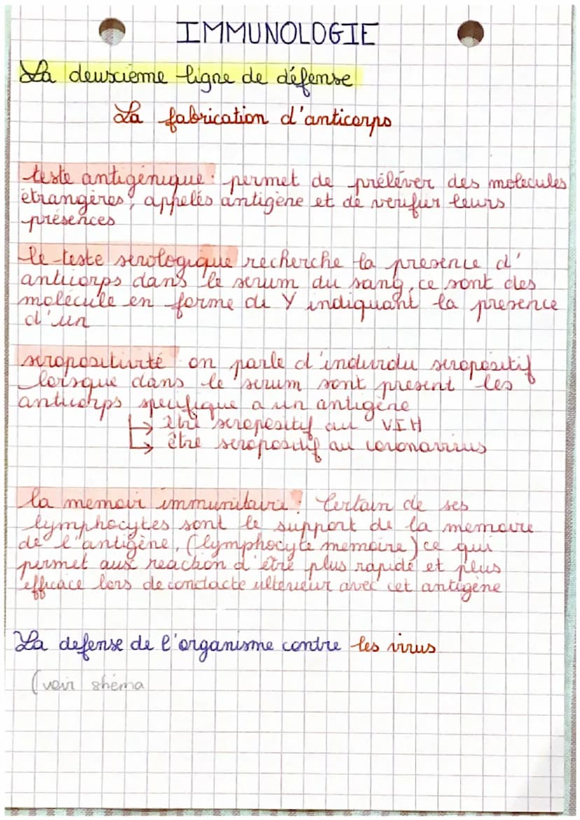 IMMUNOLOGIE
Les défenses de l'organisme contre les MD pathogène
le
sang : est un liquide qui contient des cellules
les globules blancs → leu