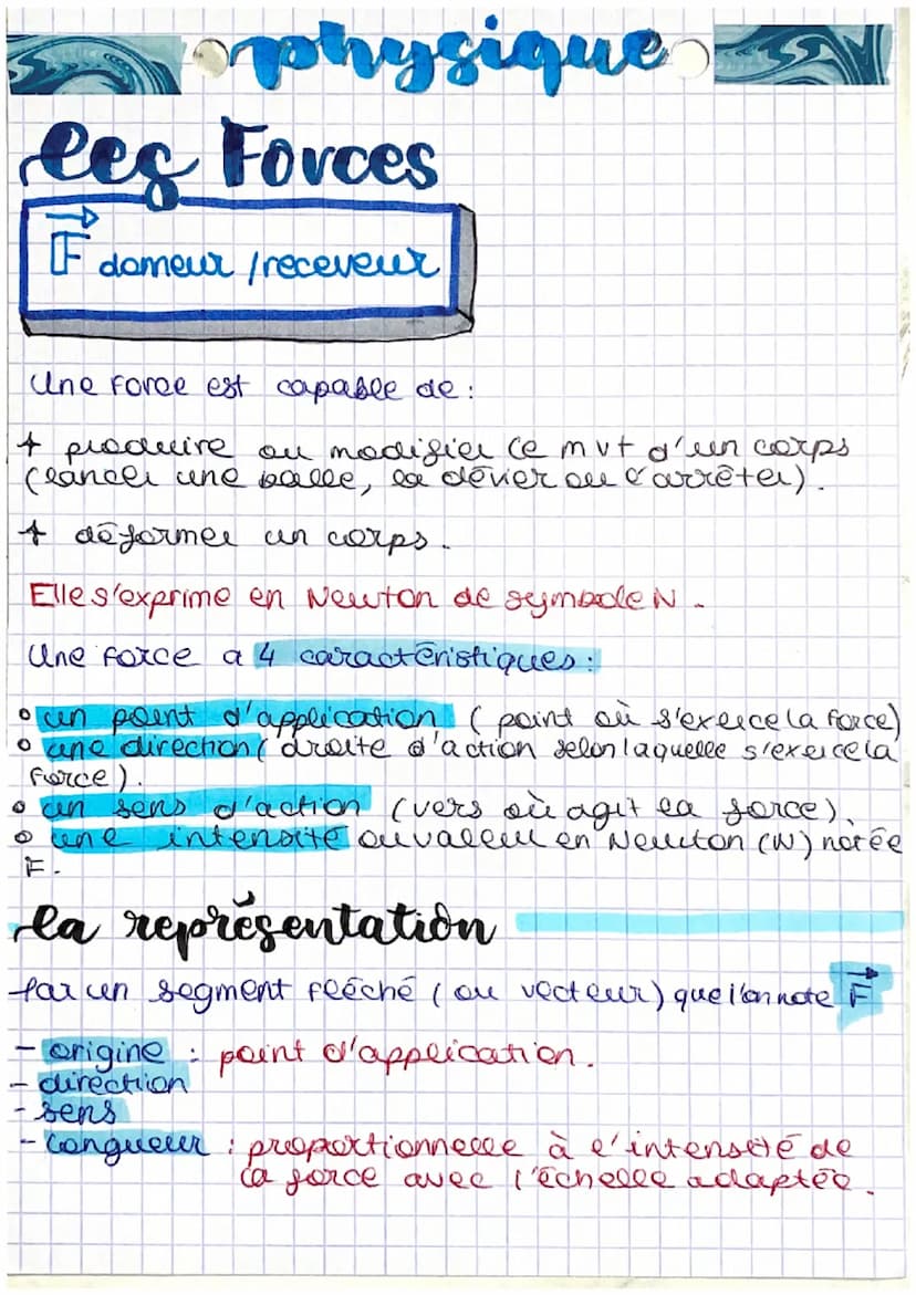 As physique
·les Forces
L'objet qui agit est appelé le donneur et celui
qui regait est appelé le receveur
• Quand des actions réciproques s'