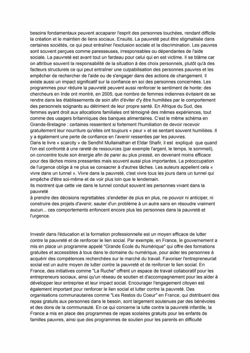 Compte rendu
En quoi la pauvreté impacte-t-elle les liens sociaux et que pouvons-nous faire pour
stopper cette dernière ?
Pour présenter et 