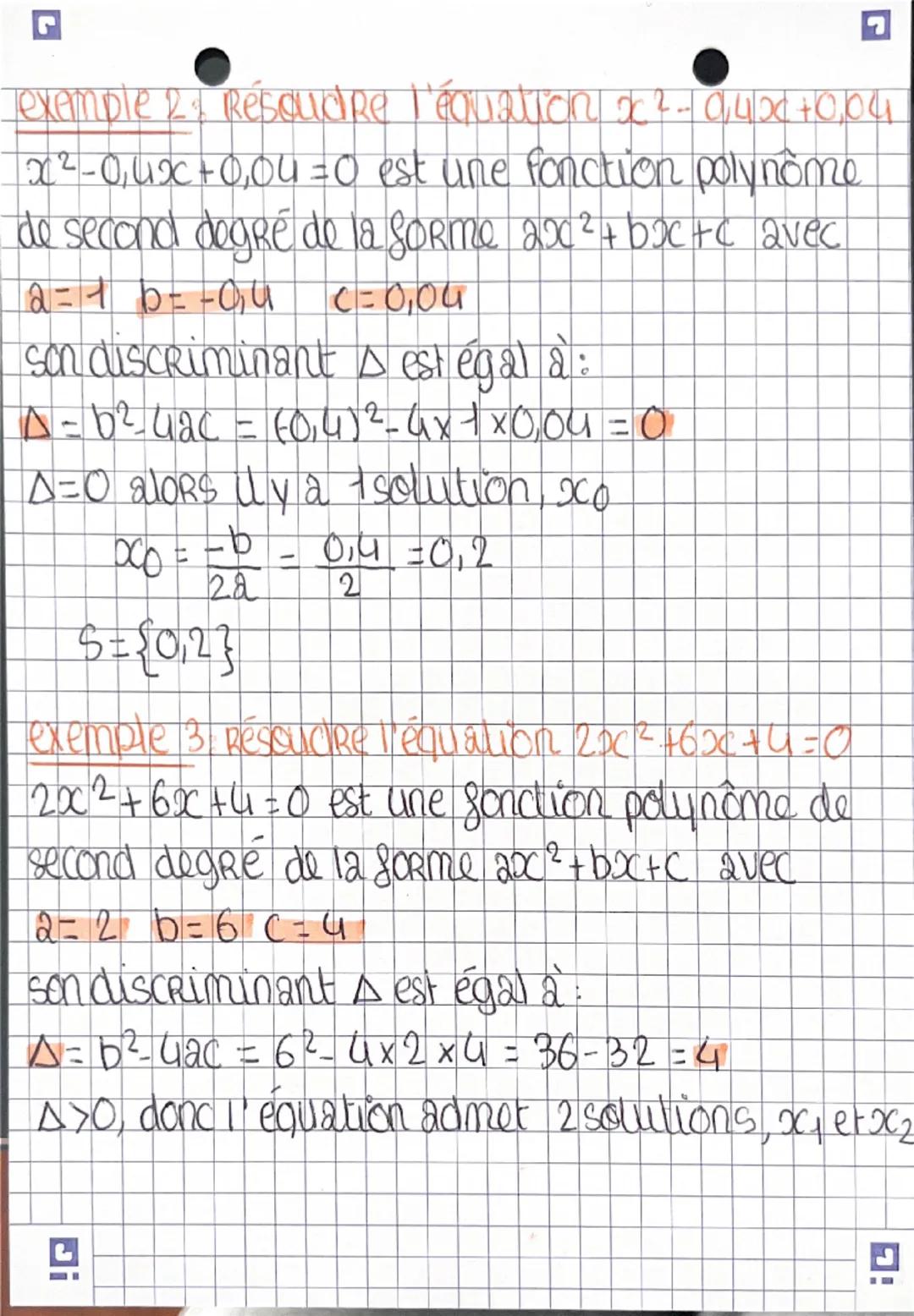 spé
# MATHS
## Les polynomes de second degré
forme canonique: forme a(x-1)2+ B ai :
$A=\frac{-D}{28}$ et B = 8(K)

Exemple: écrire flox) = 2