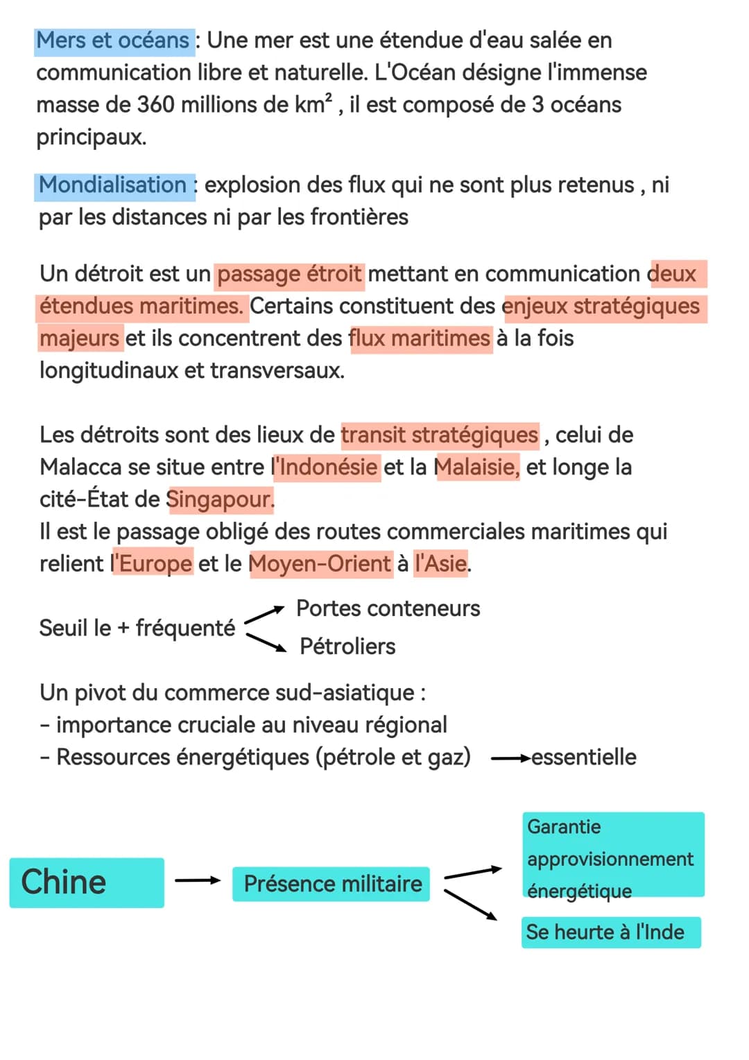 Mers et océans : Une mer est une étendue d'eau salée en
communication libre et naturelle. L'Océan désigne l'immense
masse de 360 millions de