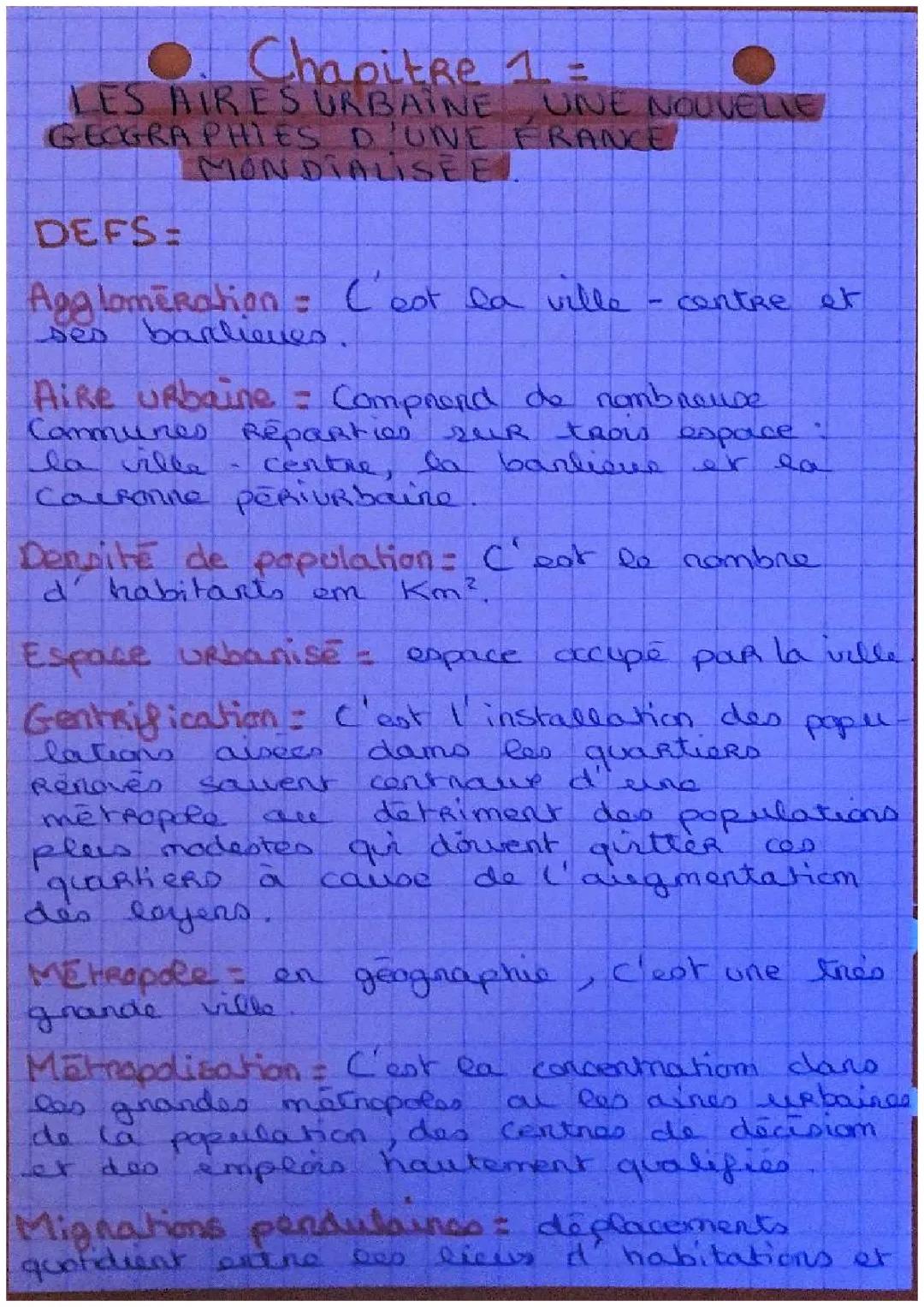 Les Villes en France : Gentrification et Changement rural