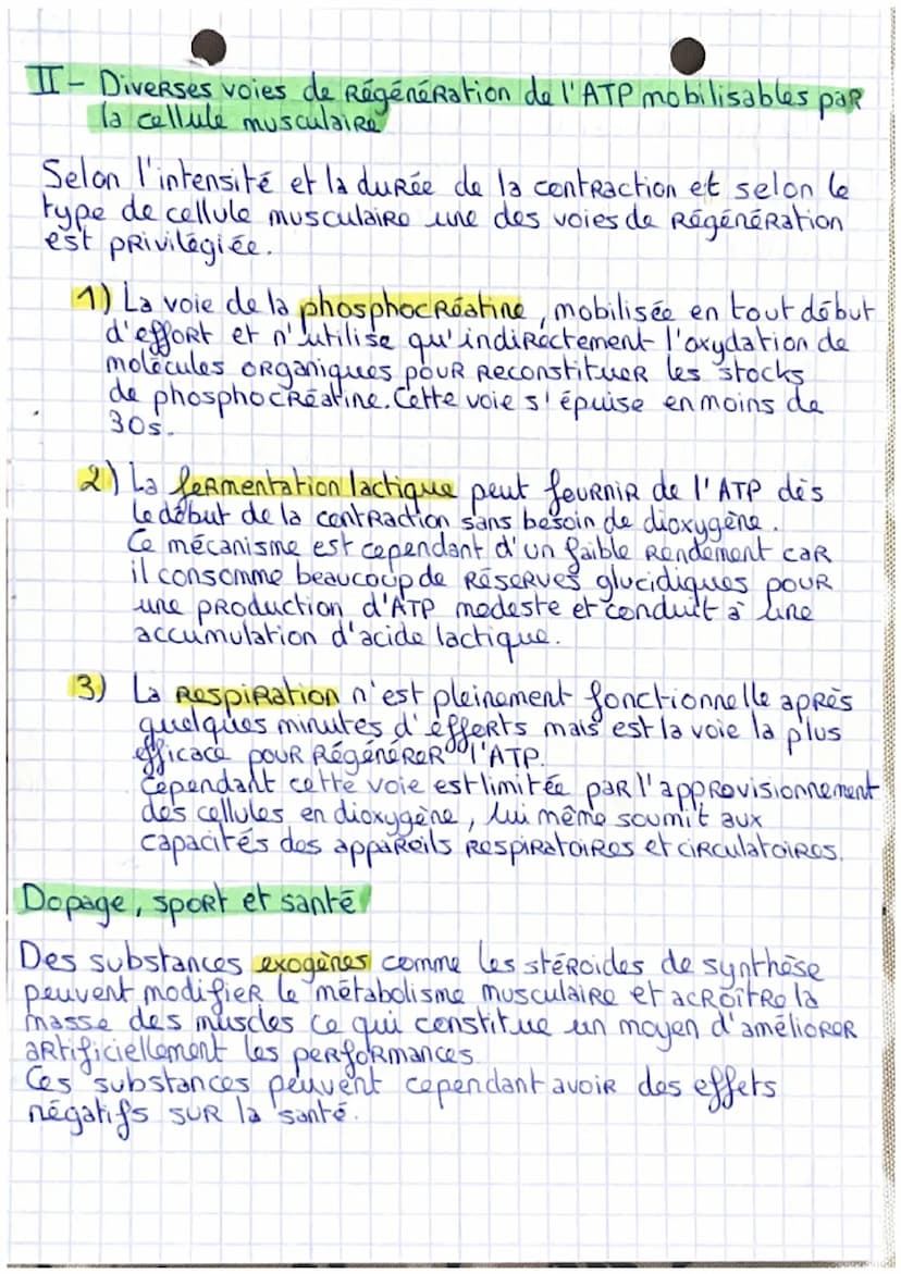 ORIGINE DE L'ATP
nécessaire à la
contraction de la
cellule musculaire
Les Réserves des cellules musculaires en ATP étant extrêmement
faible,