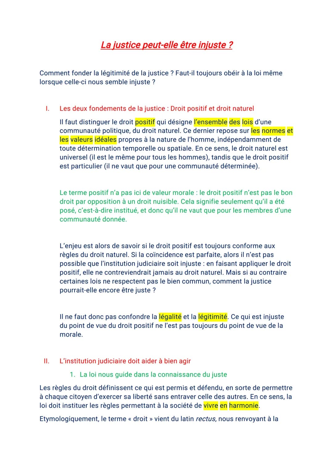 La justice peut-elle être injuste ?
Comment fonder la légitimité de la justice ? Faut-il toujours obéir à la loi même
lorsque celle-ci nous 