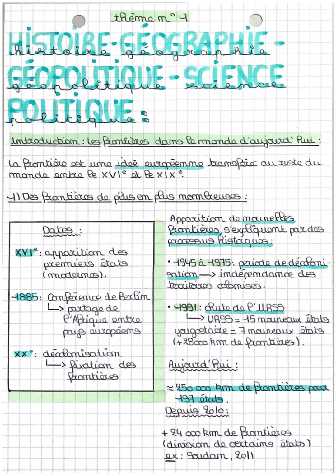 theme m
og
HISTOIRE-GÉOGRAPHIE-
GEOROUTIQUE-SCIENCE
POUTIQUE
Introduction : Les frontières dans le monde d'aujourd' Rui:
la frontière est un