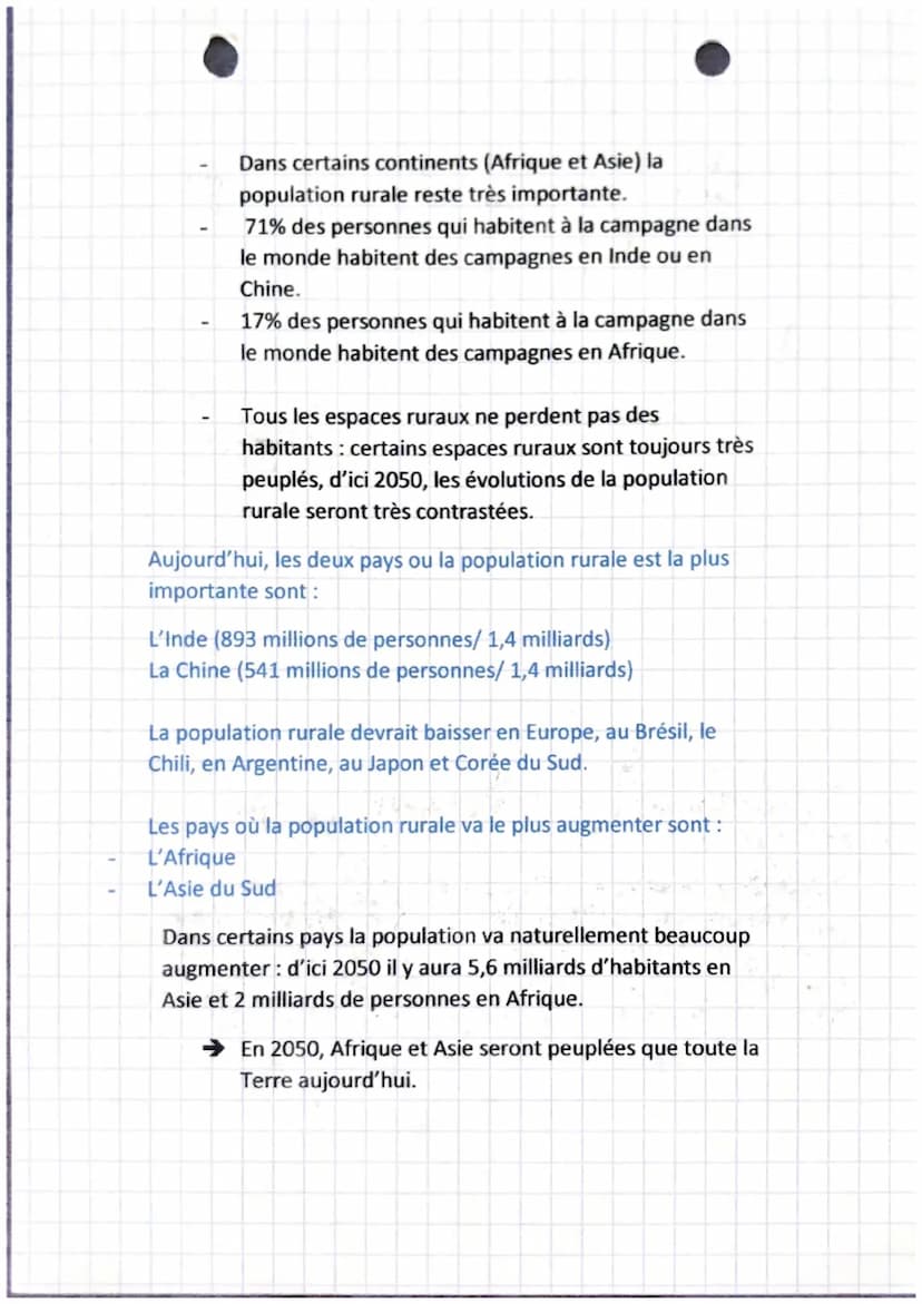 geographic
Chapitre 2
Les espaces ruraux
Introduction
Aujourd'hui, environ 45% de la population mondiale habite
dans les espaces ruraux : ce
