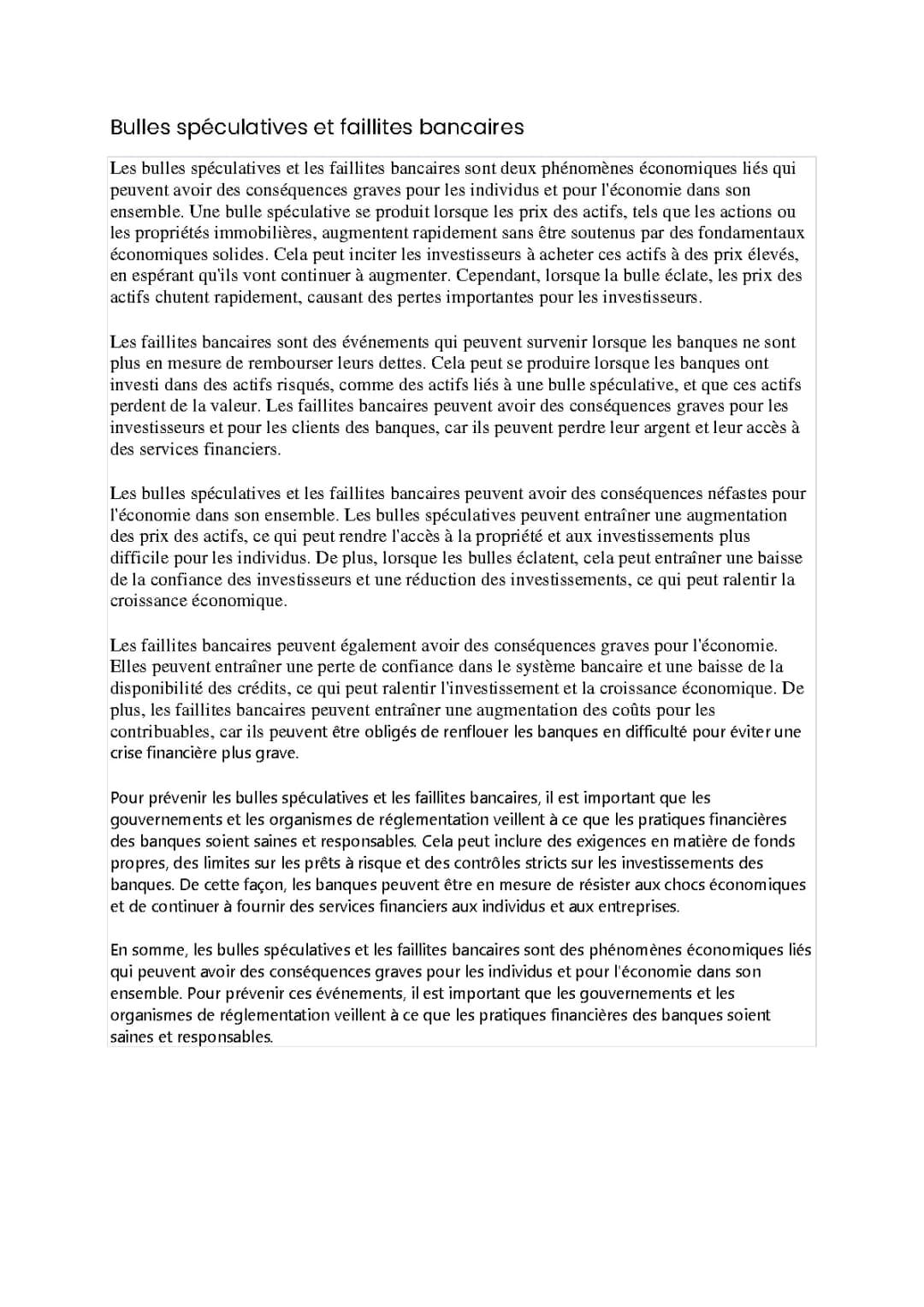 Comment éviter les bulles spéculatives et les crises bancaires