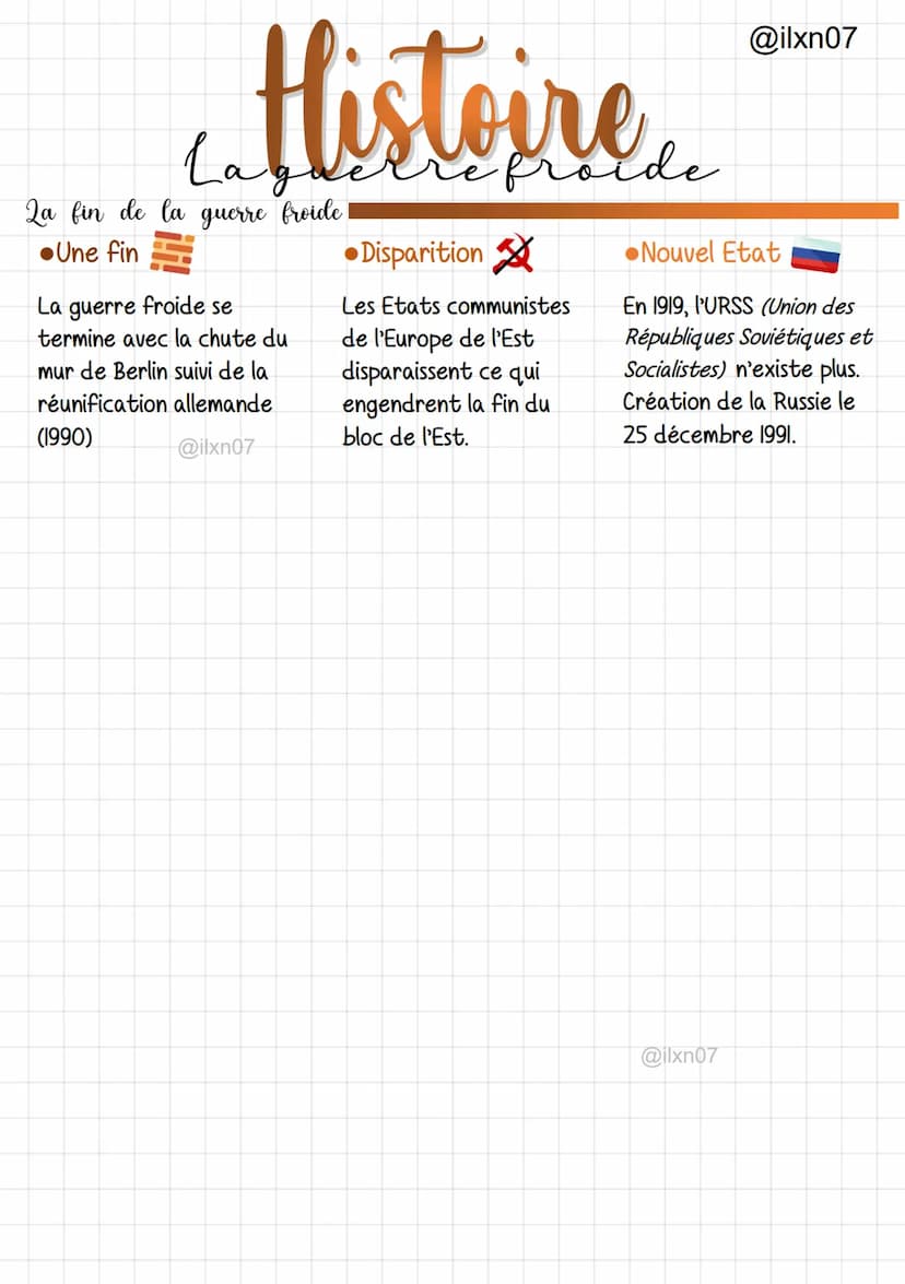 Histoire
Un monde bipolaire
•Des vainqueurs
@ilxn07
@ilxn07
Etats-Unis
Une influence
Les Etats-Unis et l'URSS
vont donc en profiter pour
éla