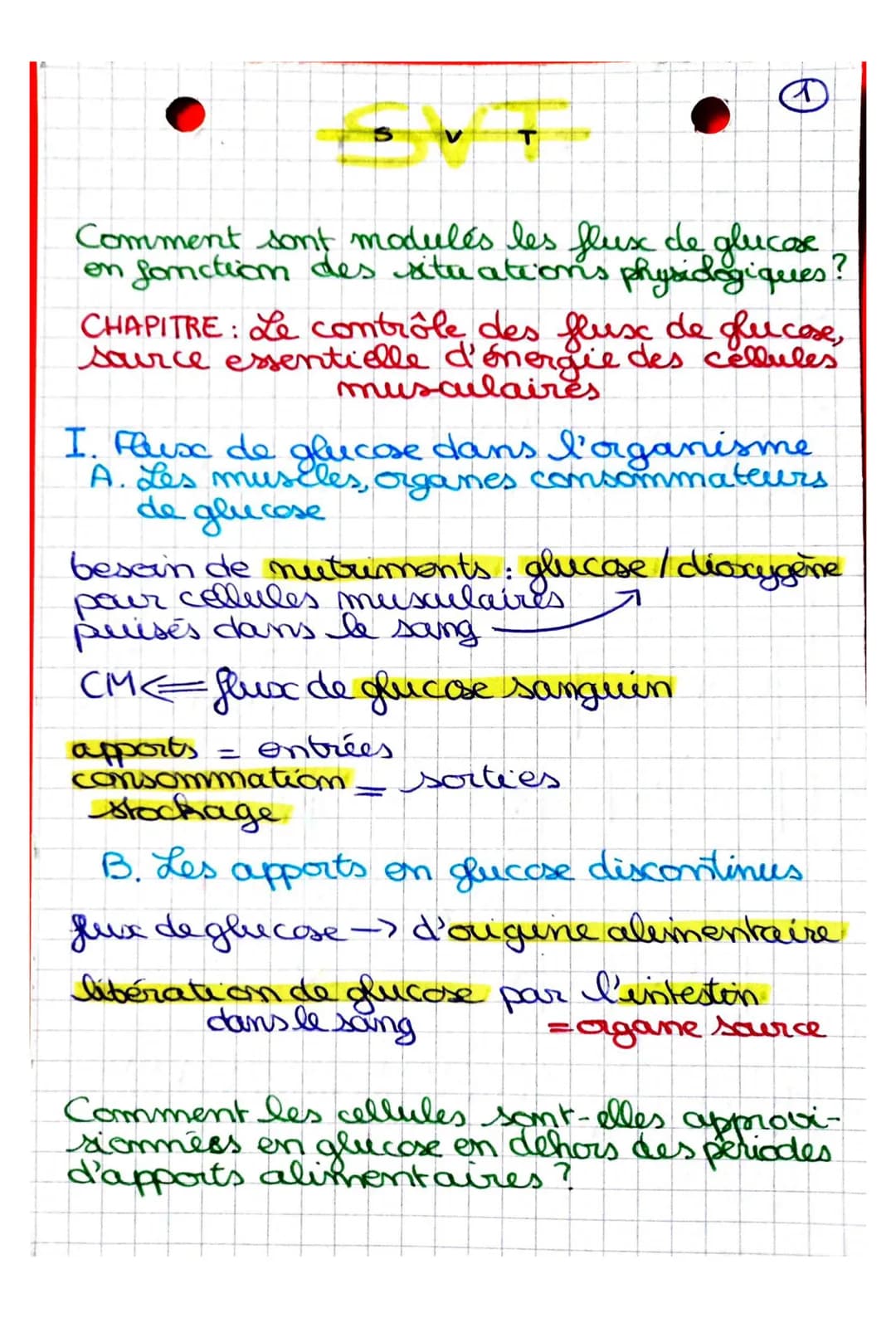 Comment sont modulés les flux de glucose
en fonction des situations physiologiques?
CHAPITRE: Le contrôle des flux de glucose,
source essent