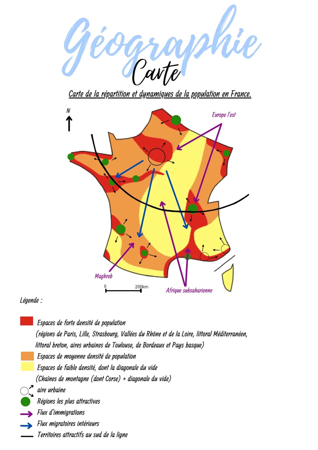 Légende :
Géographie
Carte de la répartition et dynamiques de la population en France.
N
↑
Maghreb
0
Régions les plus attractives
Flux d'imm