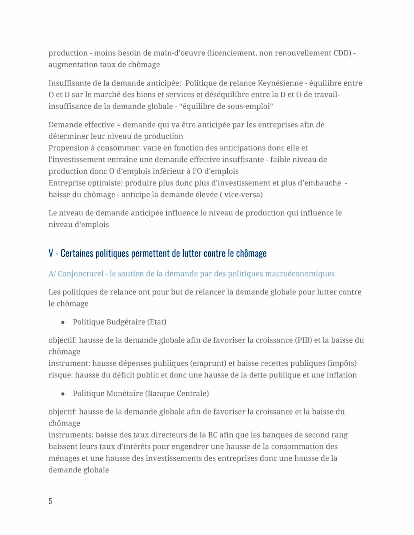OBJECTIFS D'APPRENTISSAGES
Savoir définir le chômage et le sous-emploi et connaître les indicateurs de taux de chômage et de
taux d'emploi.
